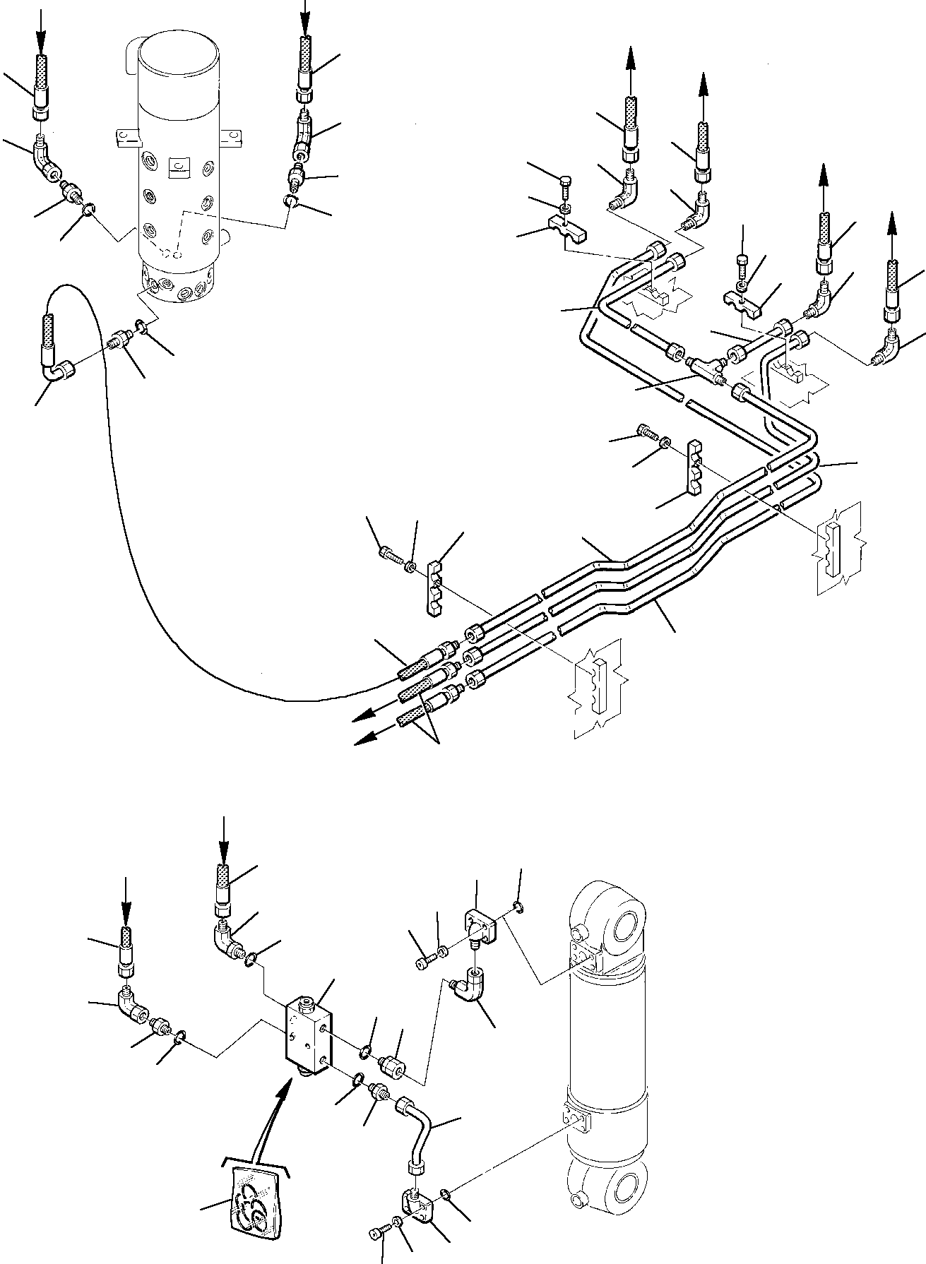 Excavators Komatsu / PW75-1 S/N 0000001-Up(pw75_1) / HYDRAULIC PIPING (REAR OUTRIGGER)(M6-96 : 6755)