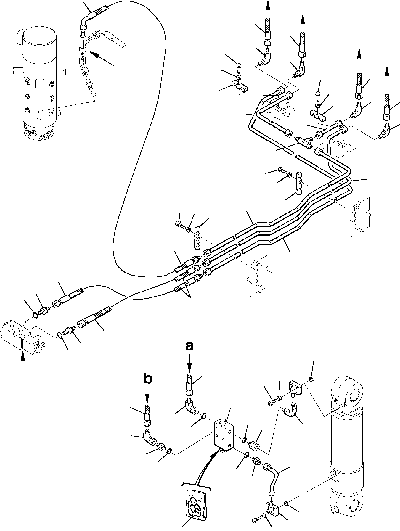 Excavators Komatsu / PW75-1 S/N 0000001-Up(pw75_1) / HYDRAULIC PIPING (FRONT BLADE WITH REAR OUTRIGGER) (2/2)(M6-104 : 6775)