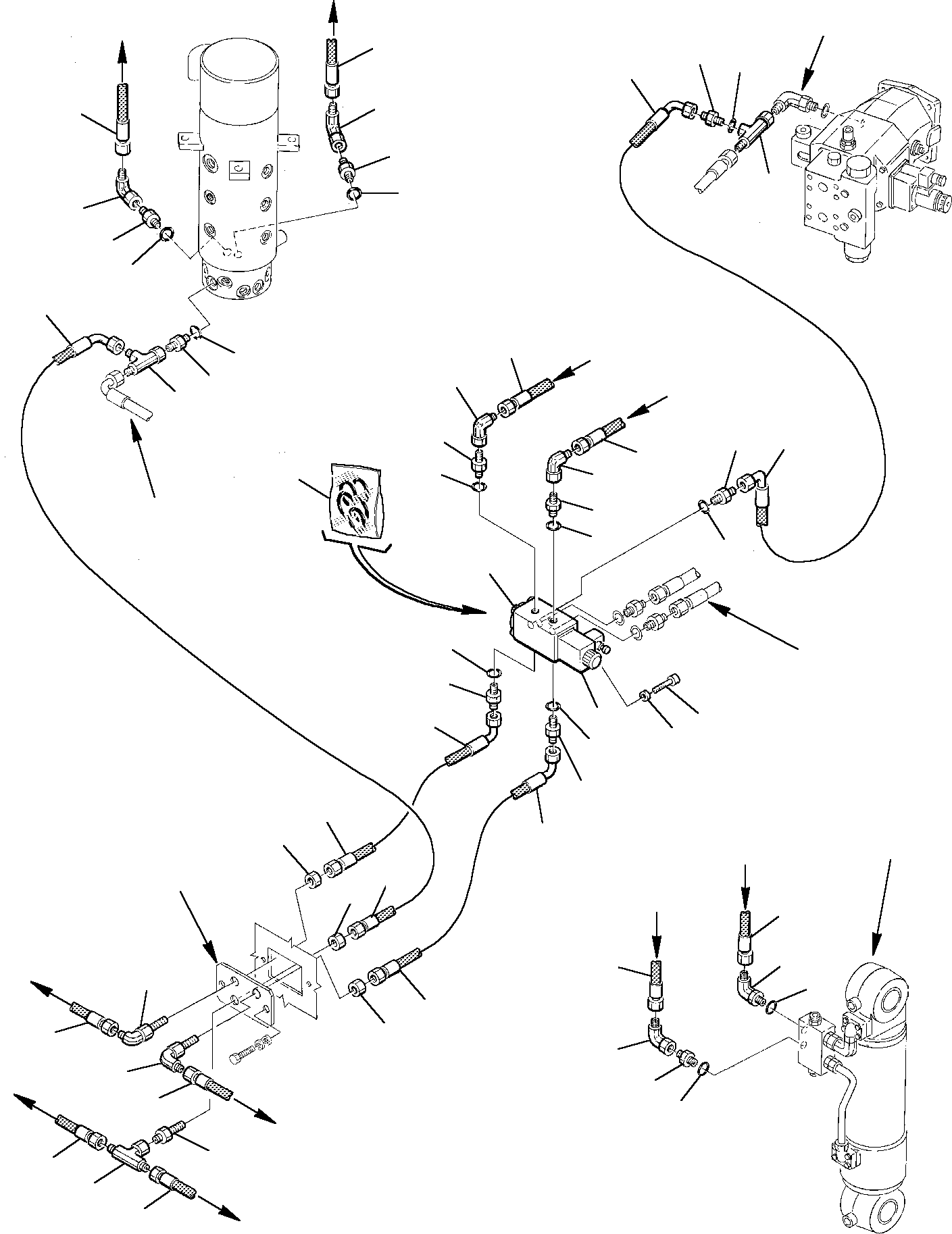 Excavators Komatsu / PW75-1 S/N 0000001-Up(pw75_1) / HYDRAULIC PIPING (FRONT AND REAR OUTRIGGER) (1/2)(M6-106 : 6790)