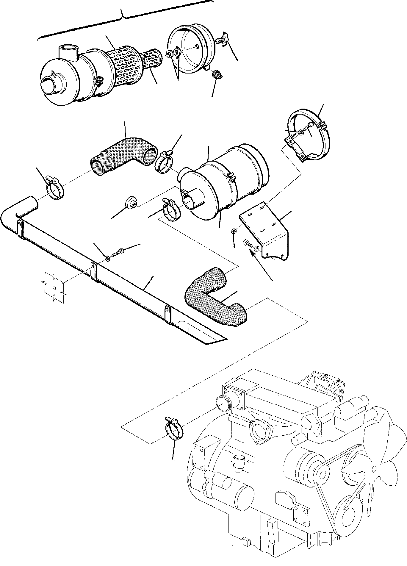 Excavators Komatsu / PW95-1  S/N 0005747-Up(pw95_1) / AIR CLEANER AND MOUNTING(B-0030 : 1100)