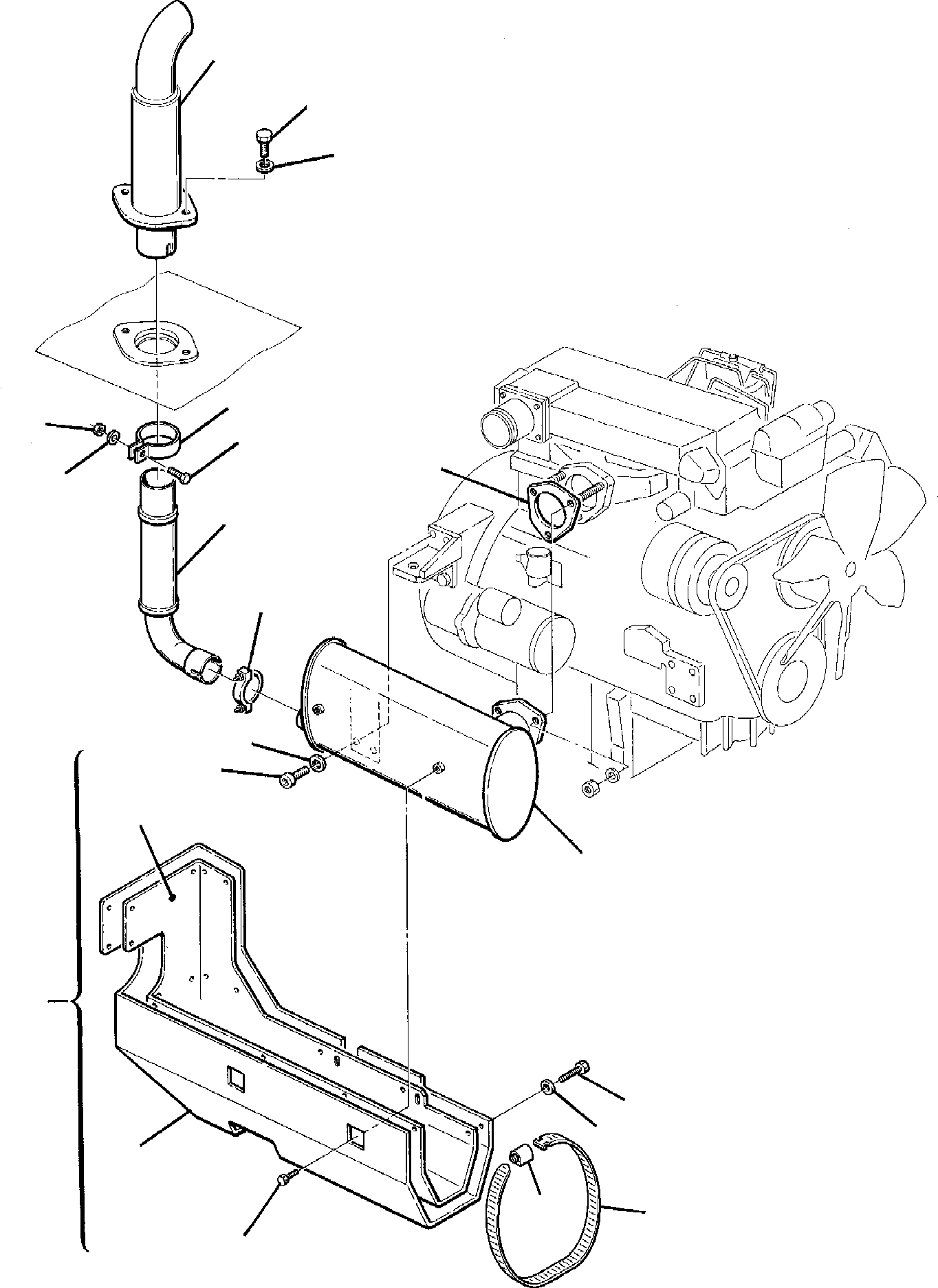 Excavators Komatsu / PW95-1  S/N 0005747-Up(pw95_1) / MUFFLER AND PIPING(B-0040 : 1110)