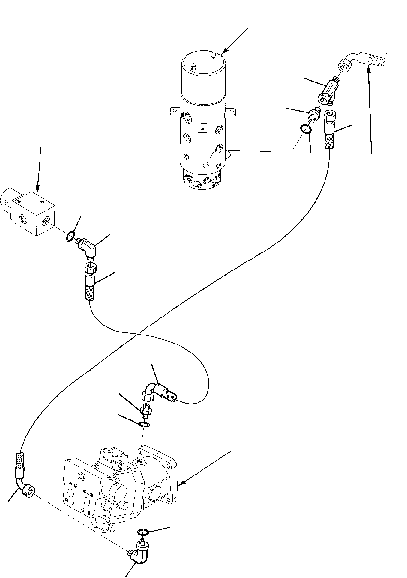 Excavators Komatsu / PW95-1  S/N 0005747-Up(pw95_1) / HYDRAULIC PIPING (TRAVEL MOTOR DRAIN) (LOWER)(D-0240 : 3551)