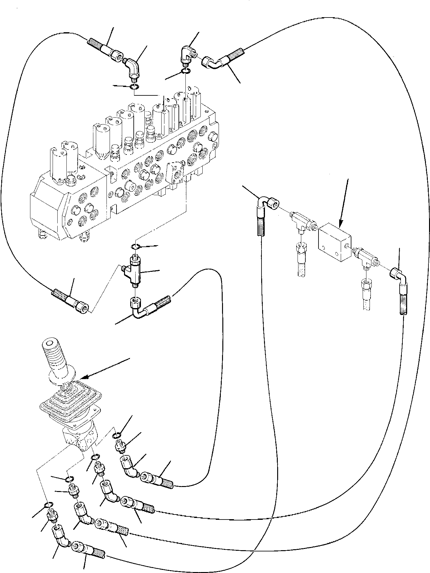 Excavators Komatsu / PW95-1  S/N 0005747-Up(pw95_1) / HYDRAULIC PIPING (ARM AND SWING VALVE LINE) (2/3)(E-0070 : 4221)