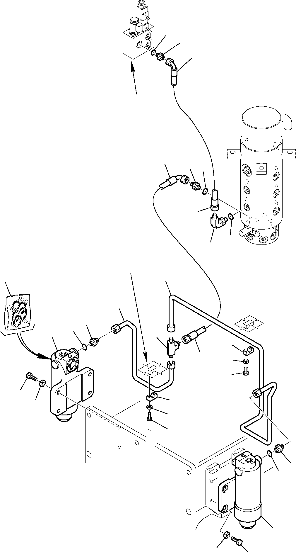 Excavators Komatsu / PW95R-2 S/N 21D0220079-Up(pw95r_2d) / HYDRAULIC PIPING SUSPENSION LOCK CYLINDER LINE(D-0190 : 3530)