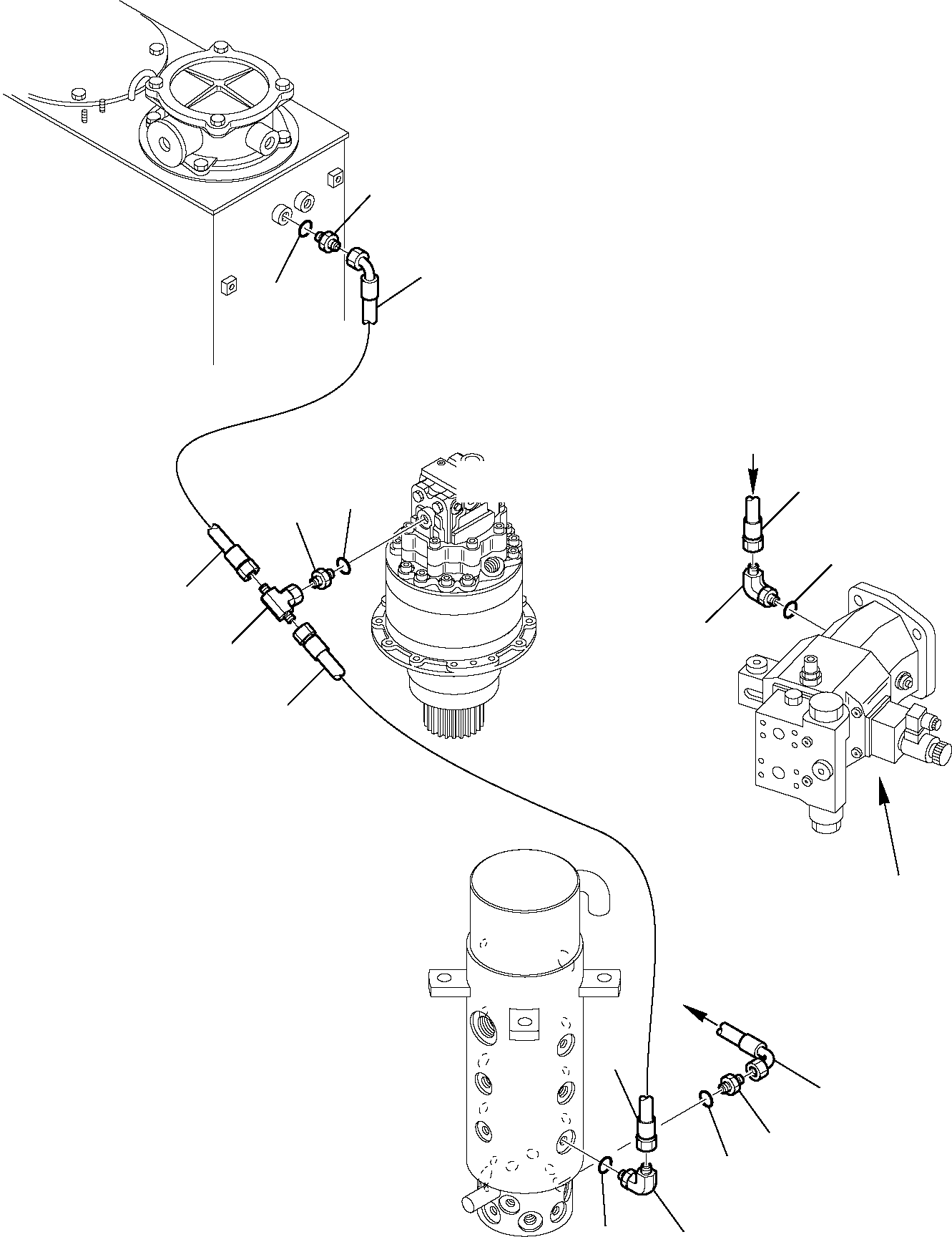 Excavators Komatsu / PW95R-2 S/N 21D0220079-Up(pw95r_2d) / HYDRAULIC PIPING (DRAIN LINE)(D-0220 : 3555)