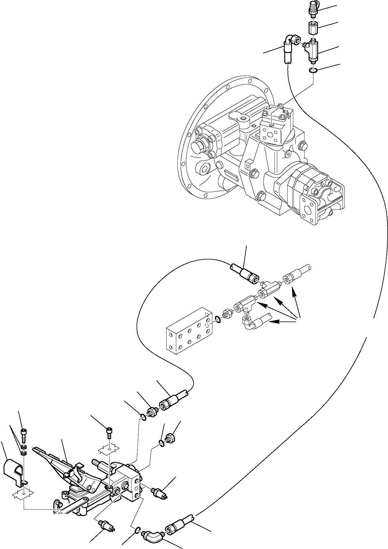 Excavators Komatsu / PW95R-2 S/N 21D0220079-Up(pw95r_2d) / HYDRAULIC PIPING (BRAKE LINE) (1/3)(D-0270 : 3800)