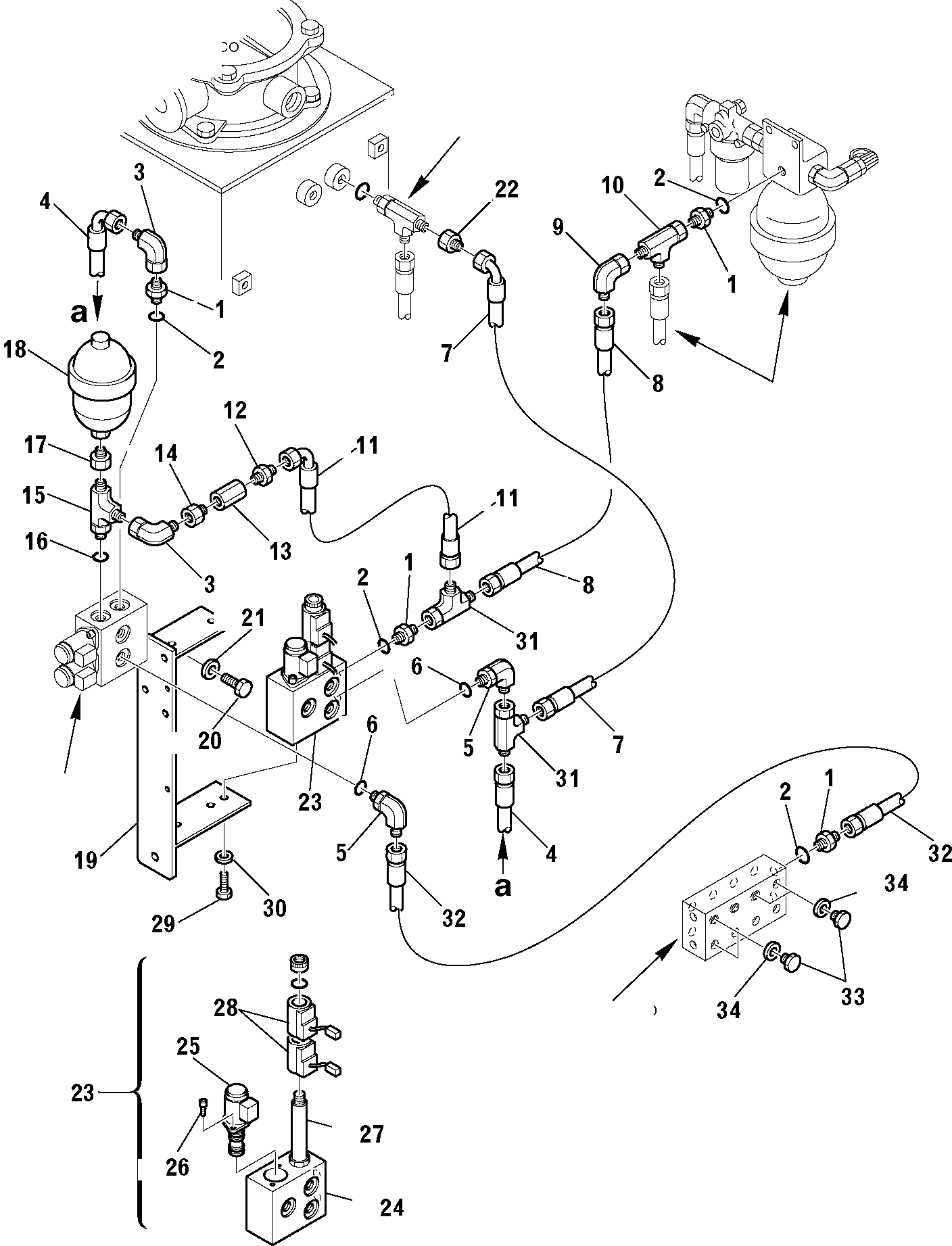 Excavators Komatsu / PW95R-2 S/N 21D0220079-Up(pw95r_2d) / HYDRAULIC PIPING (PPC PIPING) (2/3)(G-0350 : 6555)