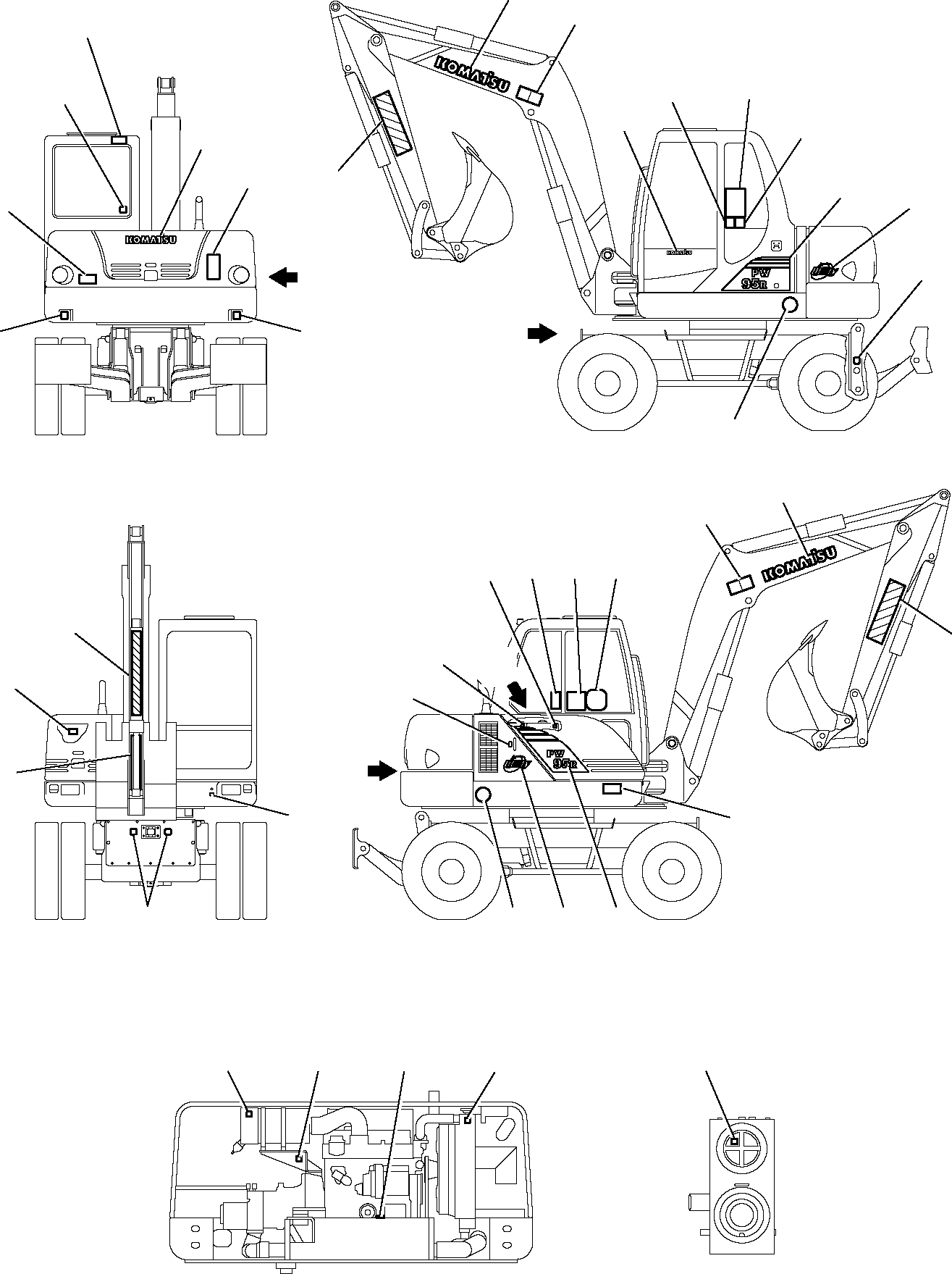 Excavators Komatsu / PW95R-2 S/N 21D0220079-Up(pw95r_2d) / MARK PLATE(J-0016 : 9812)