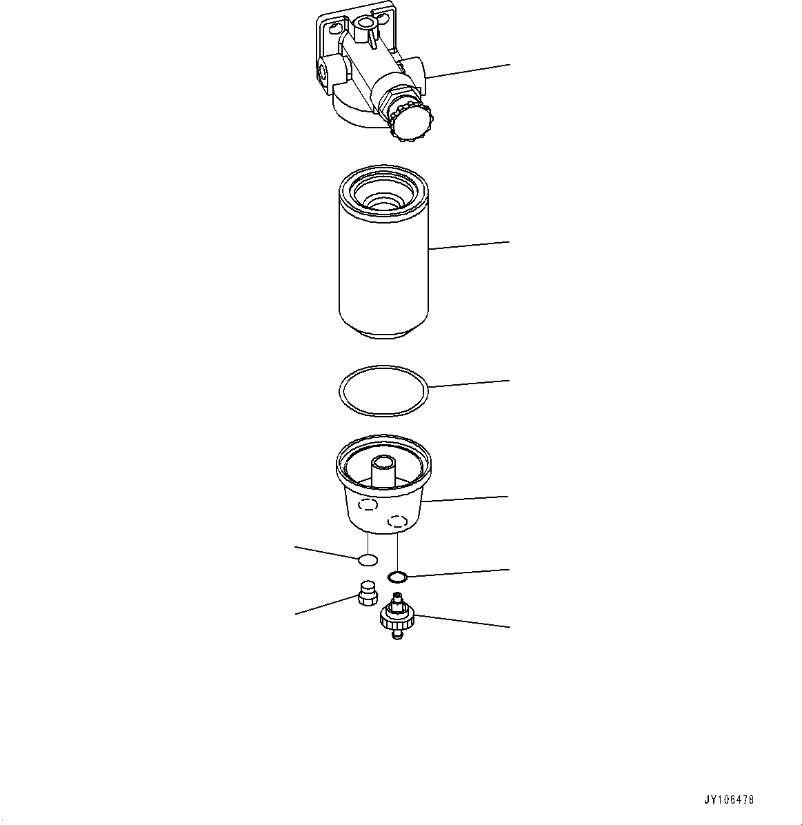 Komatsu parts book diagram for PW98MR-11E0 S/N F30001 AND UP: FUEL SUPPLY PIPING, INNER PARTS, FUEL PREFILTER