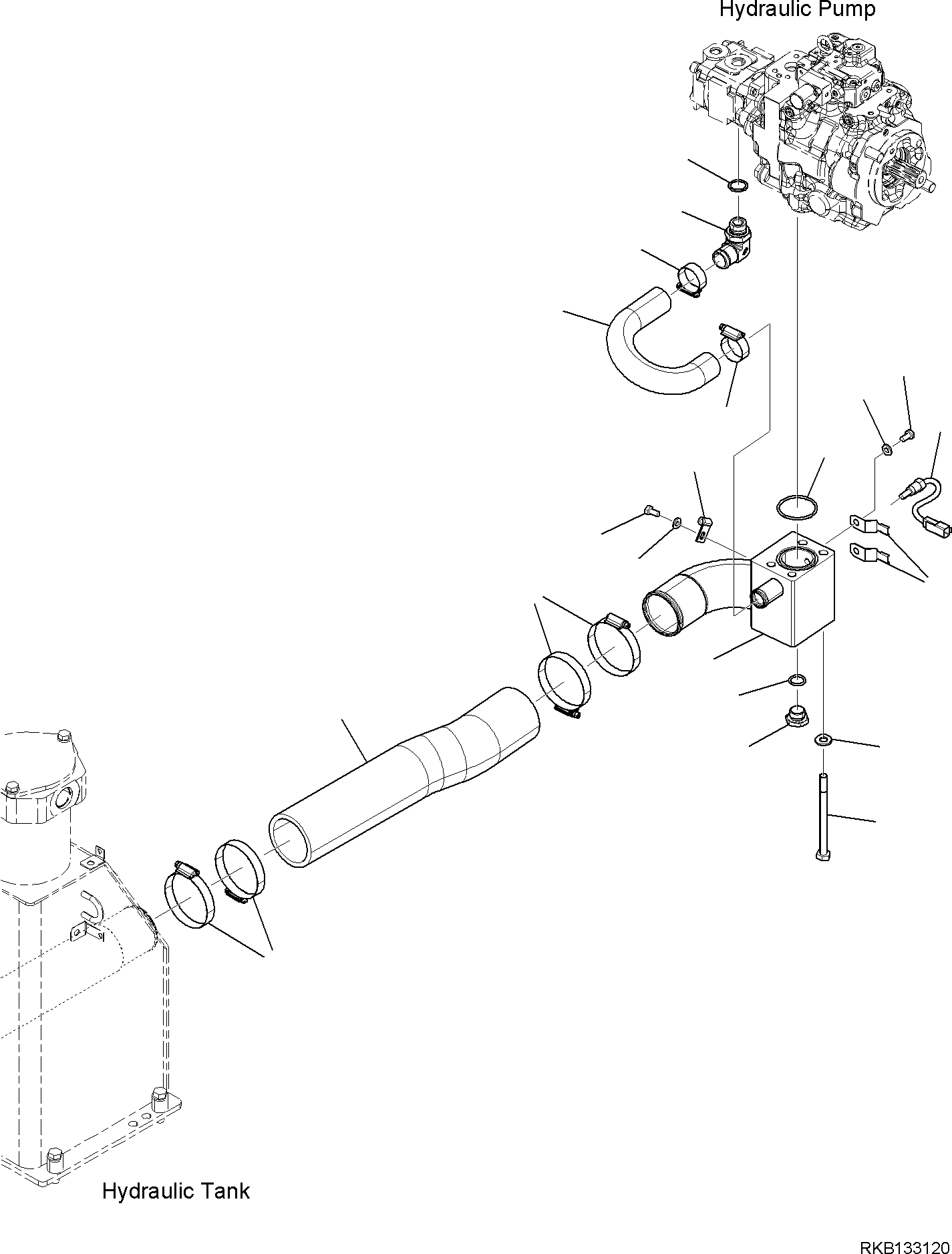 Komatsu parts book diagram for PW98MR-11E0 S/N F30001 AND UP: SUCTION PIPING