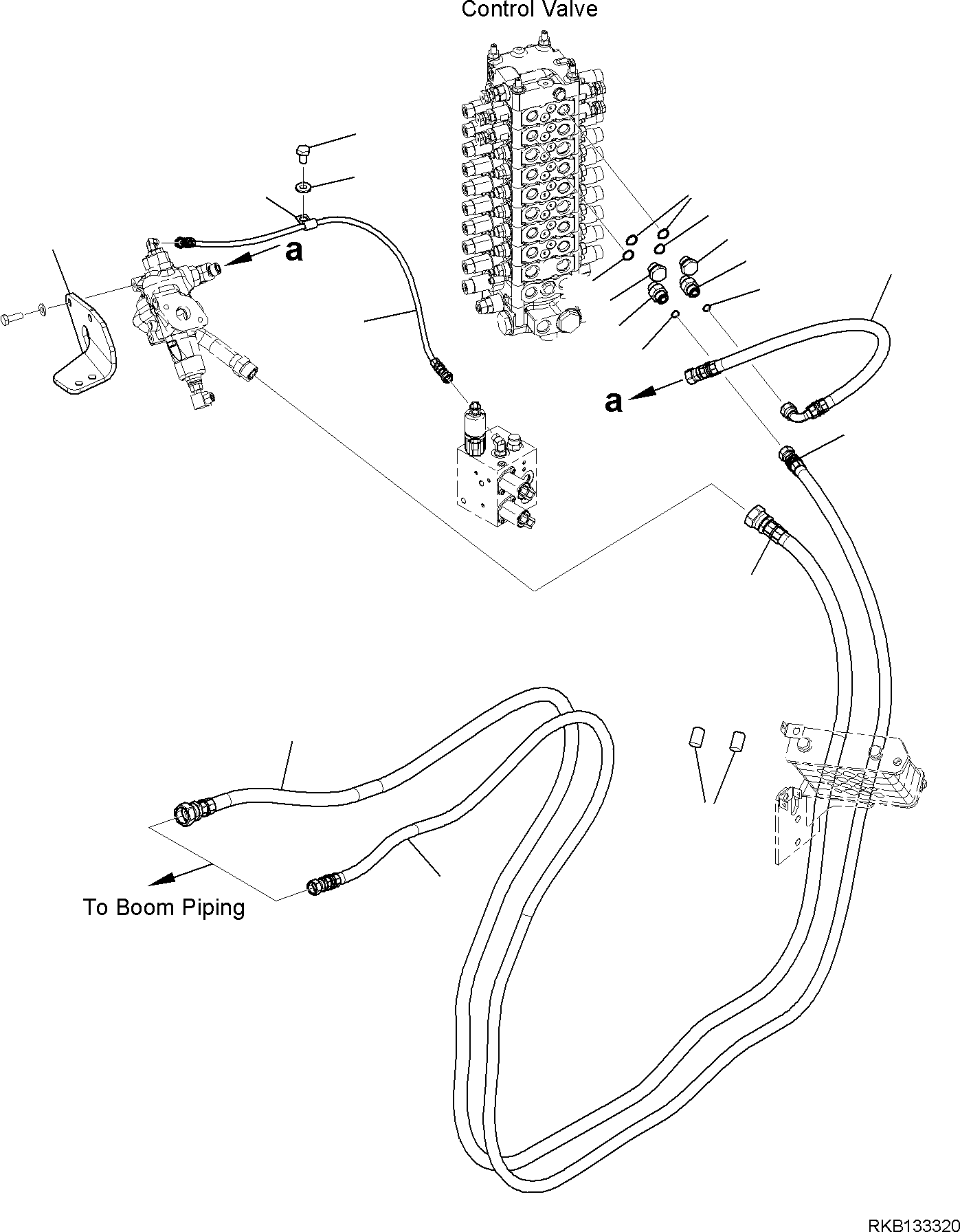 Komatsu parts book diagram for PW98MR-11E0 S/N F30001 AND UP: ATTACHMENT PIPING, PIPING (2/2)