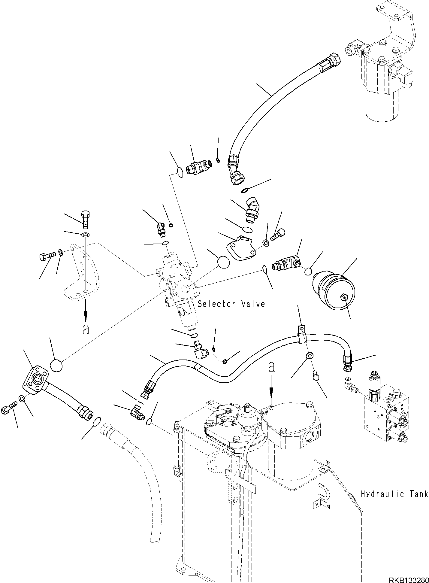 Komatsu parts book diagram for PW98MR-11E0 S/N F30001 AND UP: ATTACHMENT PIPING, ACCUMULATOR AND PIPING