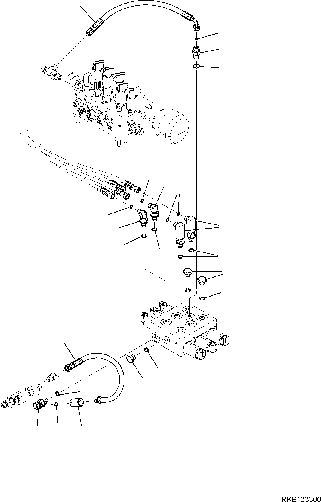 Komatsu parts book diagram for PW98MR-11E0 S/N F30001 AND UP: ATTACHMENT PIPING, SOLENOID VALVE RELATED PARTS