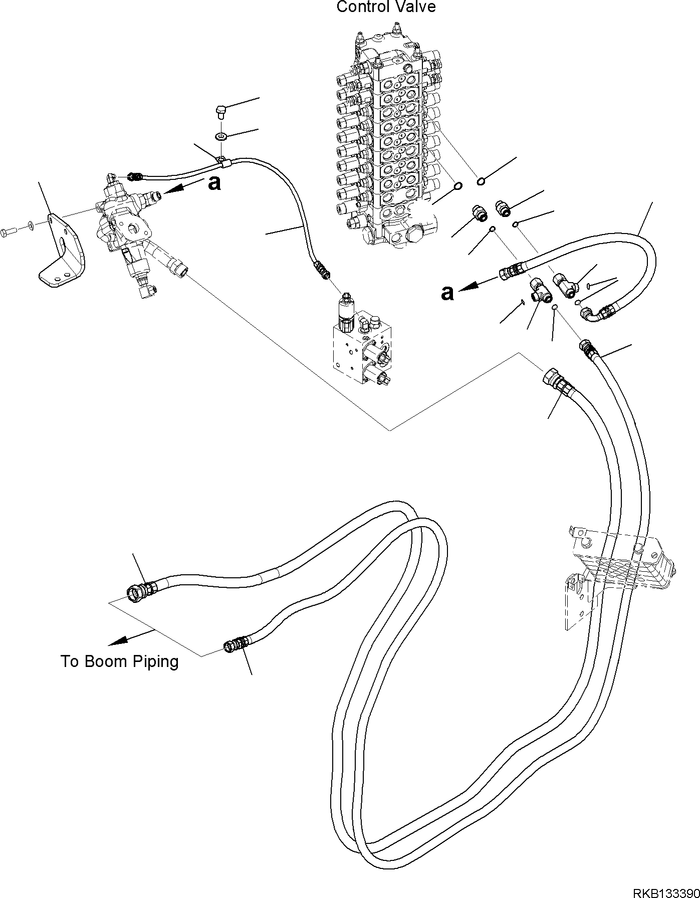 Komatsu parts book diagram for PW98MR-11E0 S/N F30001 AND UP: ATTACHMENT PIPING, PIPING (2/4)