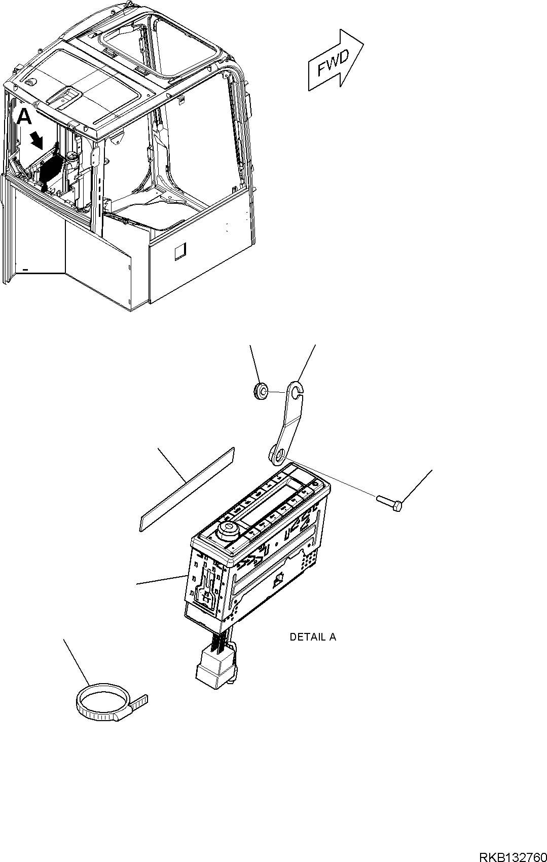 Komatsu parts book diagram for PW98MR-11E0 S/N F30001 AND UP: RADIO
