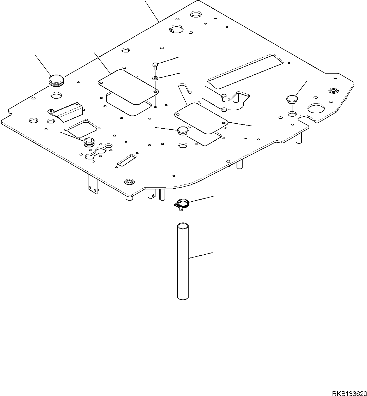 Komatsu parts book diagram for PW98MR-11E0 S/N F30001 AND UP: CAB AND FLOOR FRAME, FLOOR FRAME, FRAME