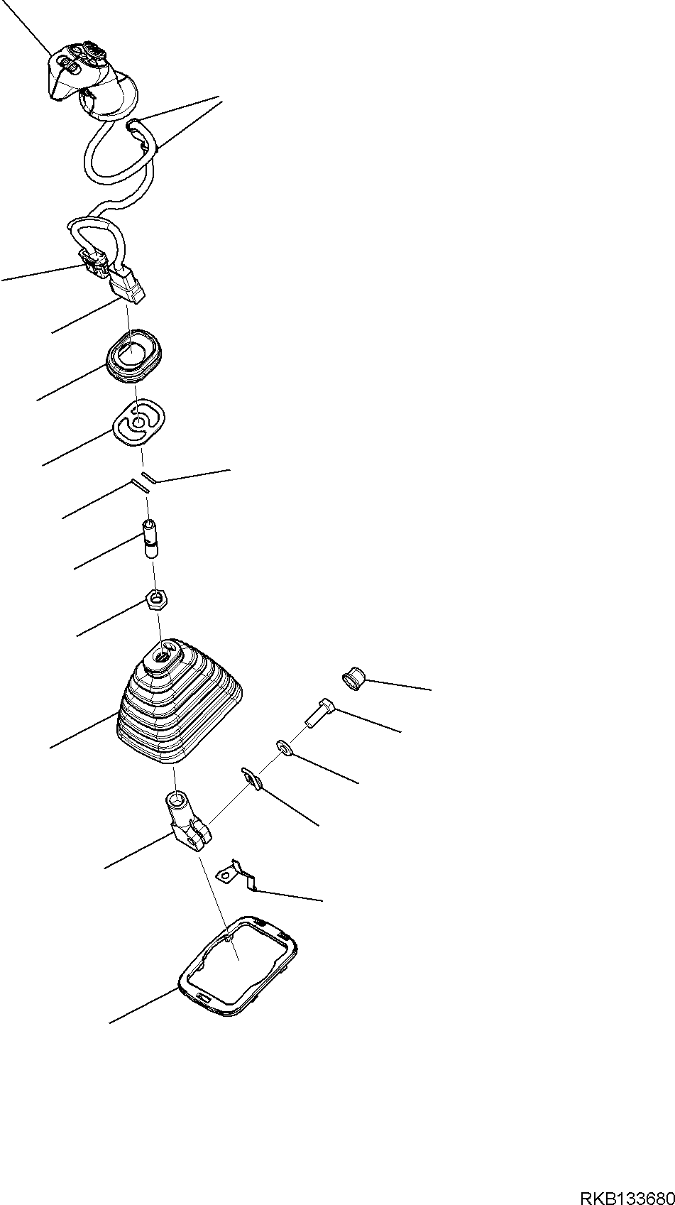 Komatsu parts book diagram for PW98MR-11E0 S/N F30001 AND UP: CAB AND FLOOR FRAME, FLOOR FRAME, WORK EQUIPMENT CONTROL LEVER, R.H.