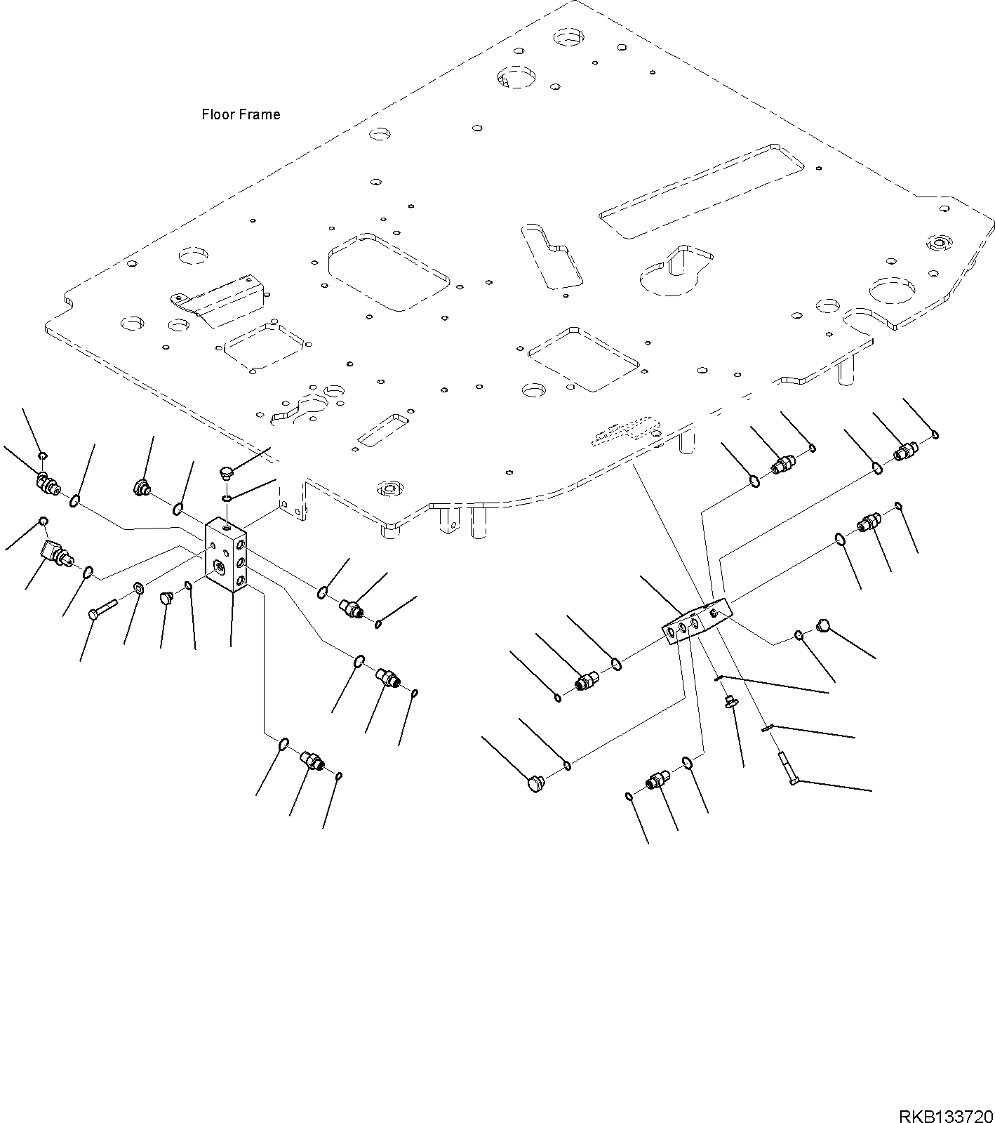 Komatsu parts book diagram for PW98MR-11E0 S/N F30001 AND UP: CAB AND FLOOR FRAME, FLOOR FRAME, P-BLOCK AND T-BLOCK