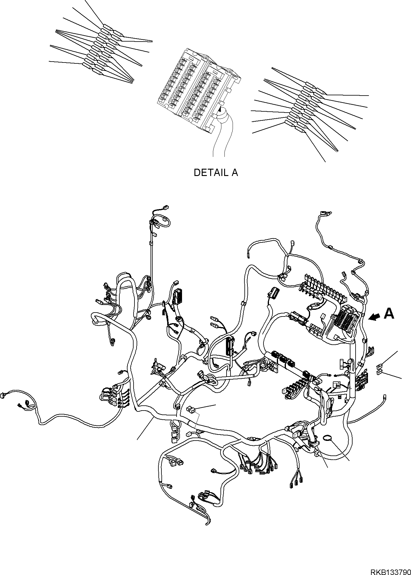 Komatsu parts book diagram for PW98MR-11E0 S/N F30001 AND UP: CAB AND FLOOR FRAME, FLOOR FRAME, WIRING HARNESS
