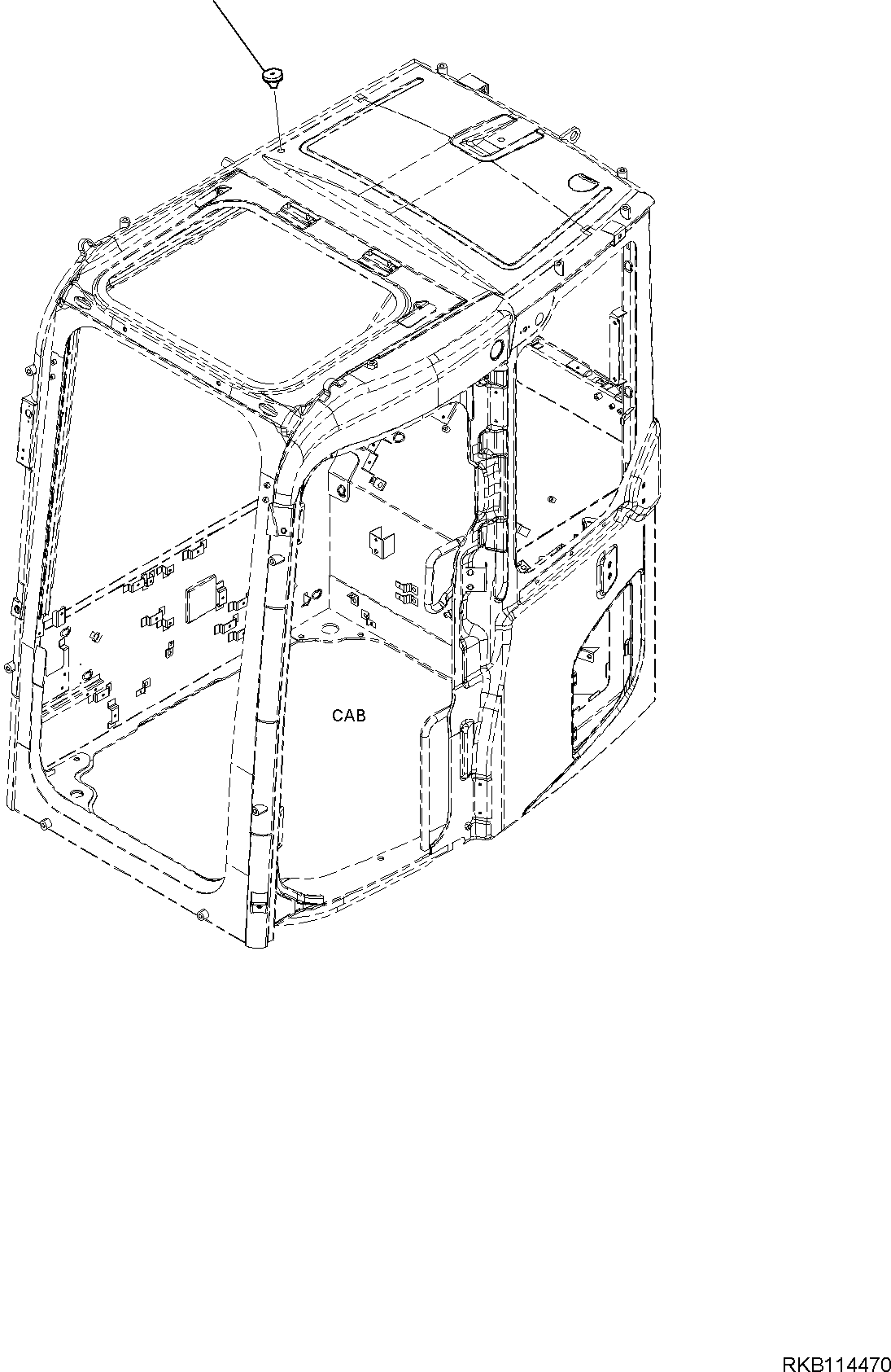 Komatsu parts book diagram for PW98MR-11E0 S/N F30001 AND UP: CAB AND FLOOR FRAME, CAB, ROOF GROMMET