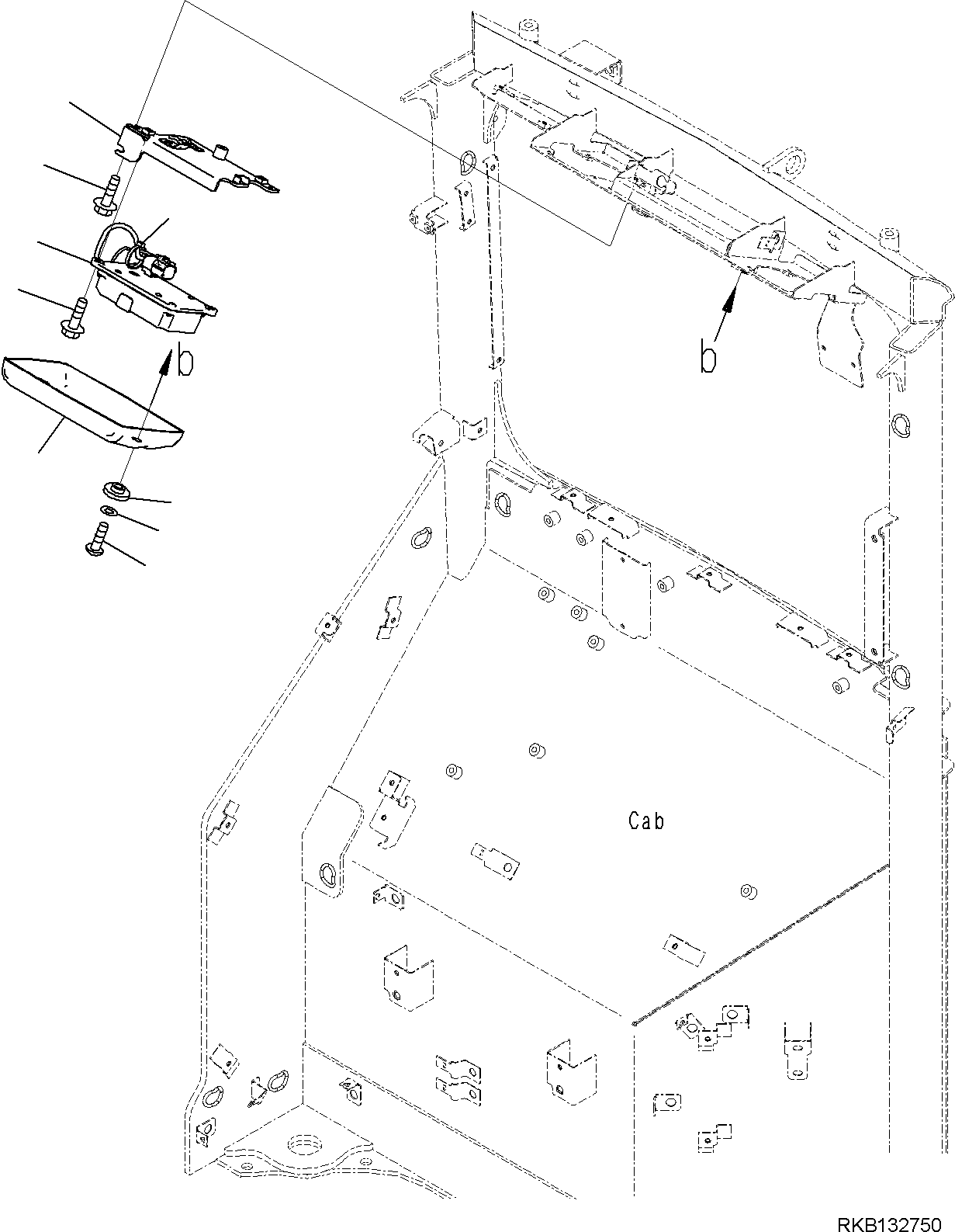 Komatsu parts book diagram for PW98MR-11E0 S/N F30001 AND UP: CAB AND FLOOR FRAME, CAB, CONTROLLER