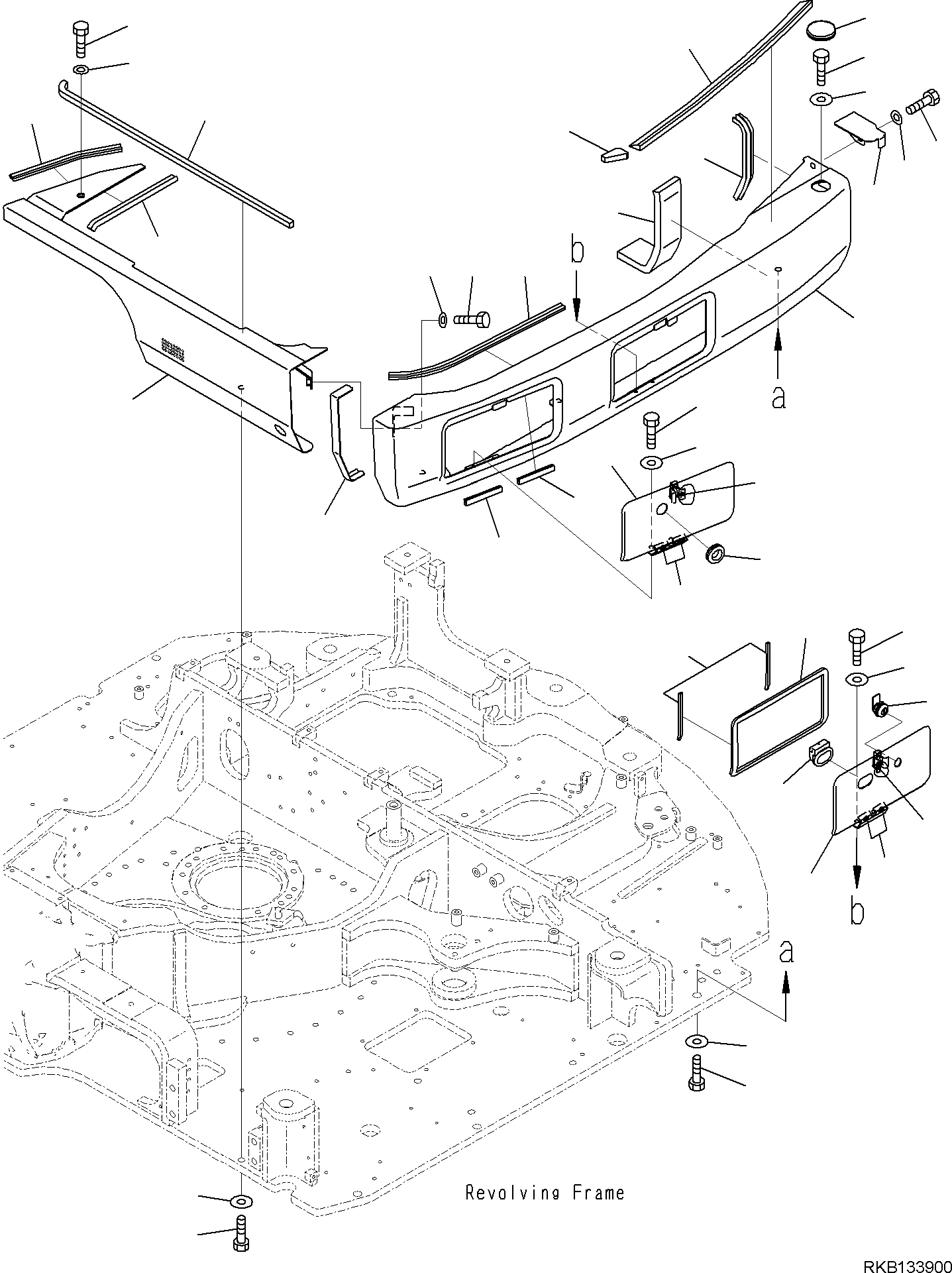 Komatsu parts book diagram for PW98MR-11E0 S/N F30001 AND UP: LEFT SIDE COVER