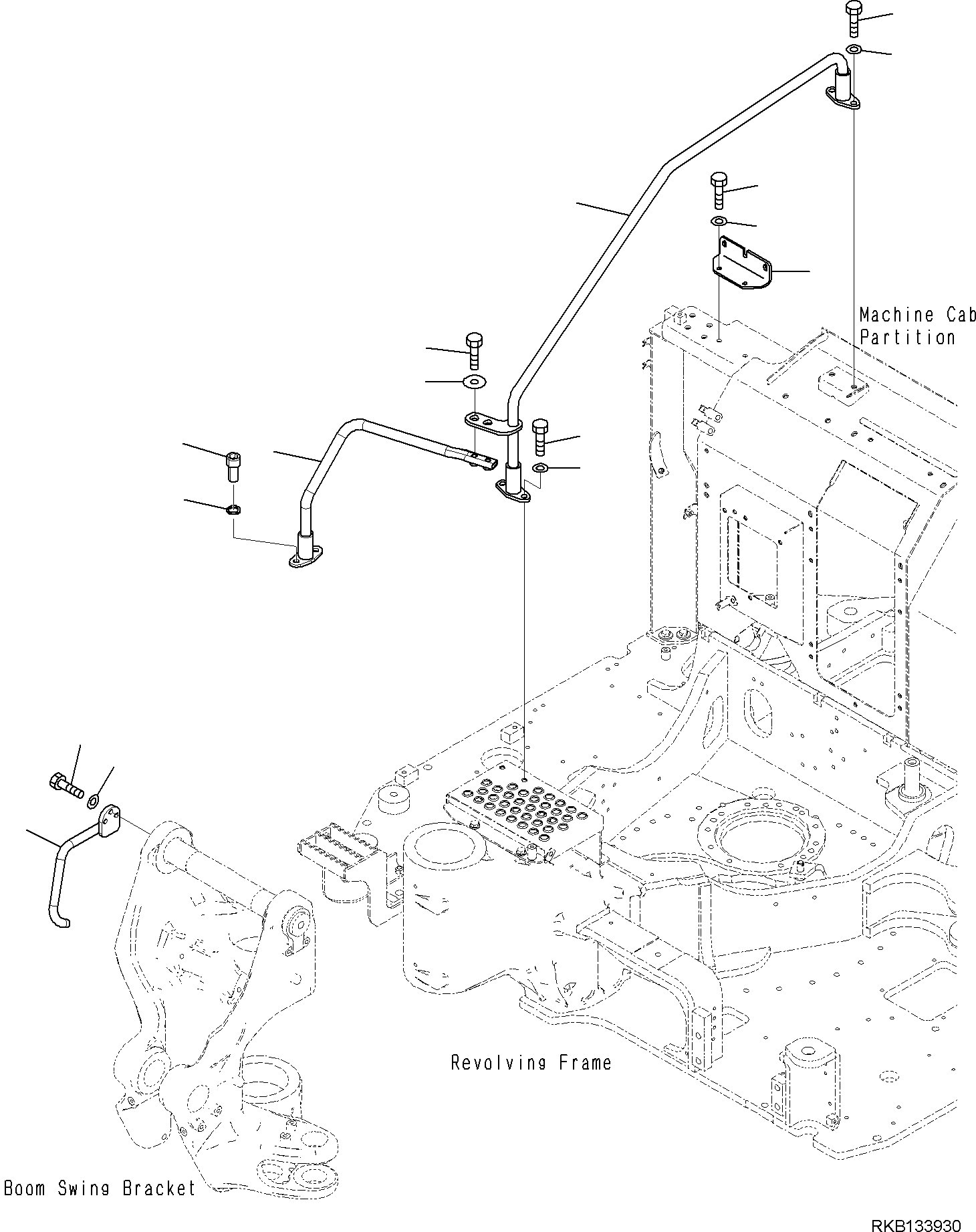 Komatsu parts book diagram for PW98MR-11E0 S/N F30001 AND UP: FRONT COVER, HANDRAIL