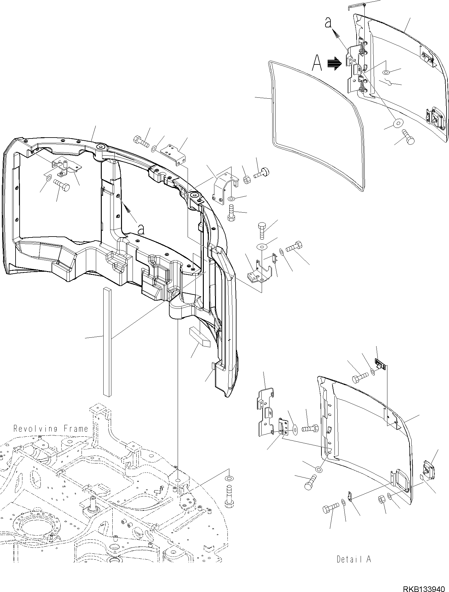 Komatsu parts book diagram for PW98MR-11E0 S/N F30001 AND UP: COUNTERWEIGHT, WEIGHT AND COVER