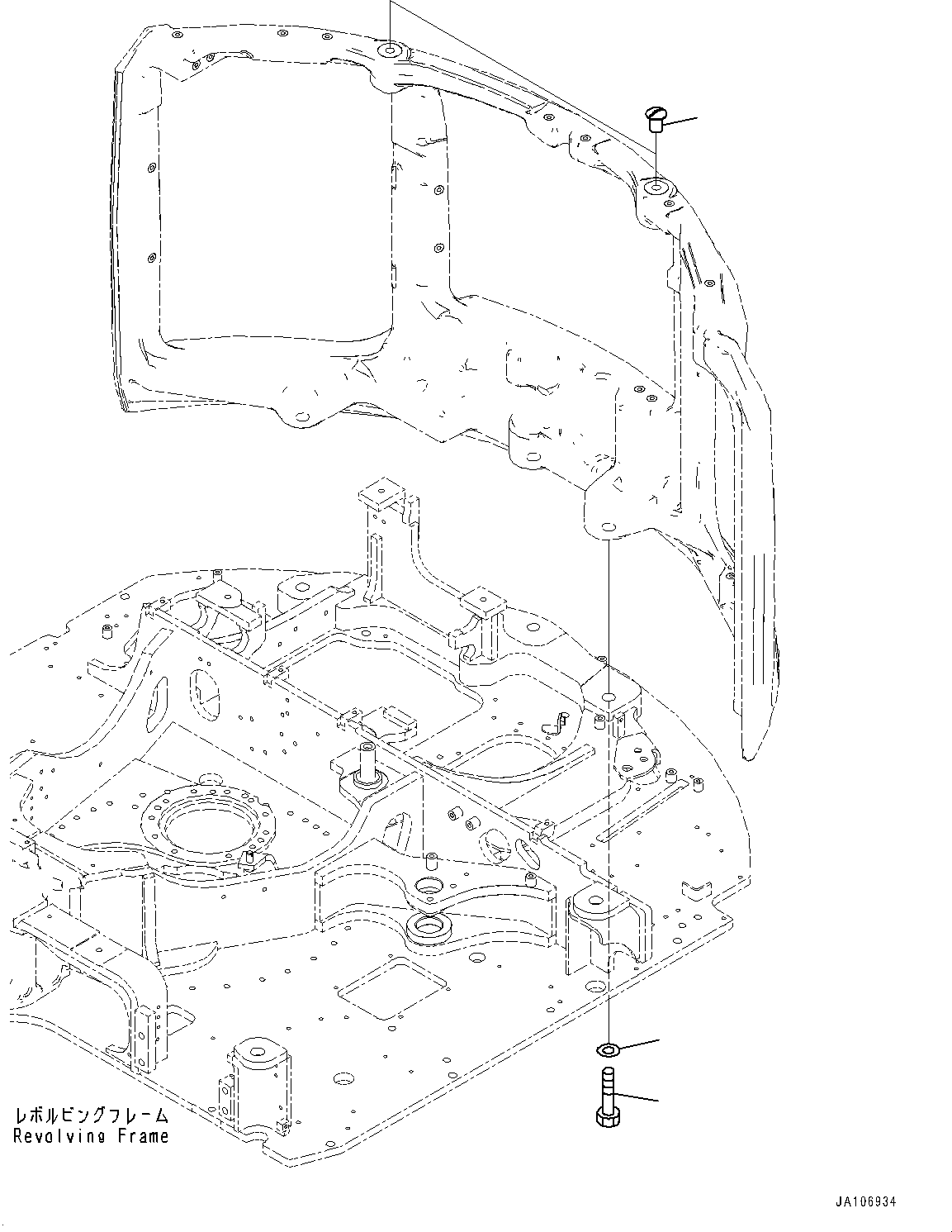 Komatsu parts book diagram for PW98MR-11E0 S/N F30001 AND UP: COUNTERWEIGHT, MOUNTING