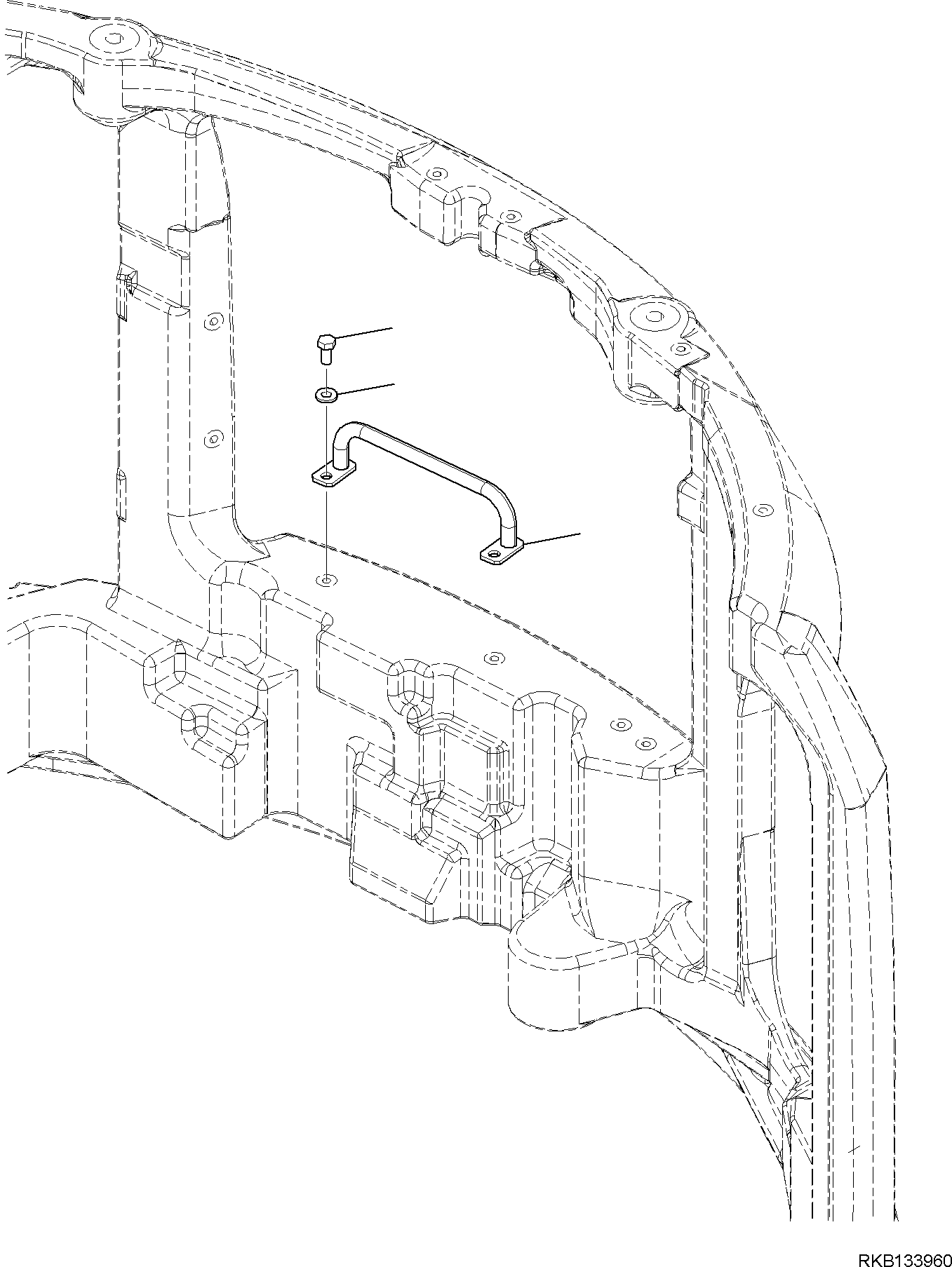 Komatsu parts book diagram for PW98MR-11E0 S/N F30001 AND UP: COUNTERWEIGHT, HANDRAIL