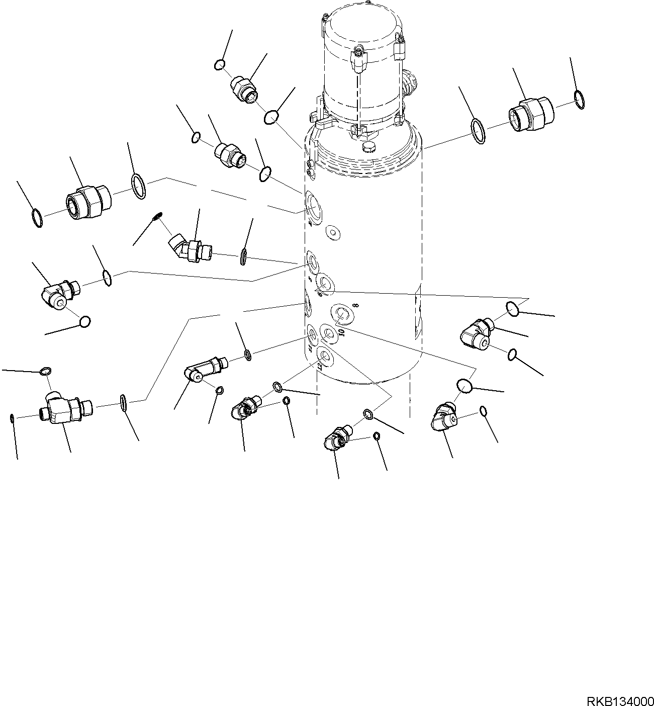 Komatsu parts book diagram for PW98MR-11E0 S/N F30001 AND UP: SWIVEL JOINT, RELATED PARTS, UPPER