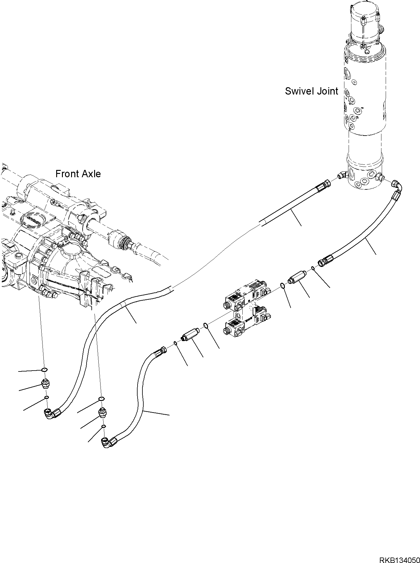 Komatsu parts book diagram for PW98MR-11E0 S/N F30001 AND UP: STEERING PIPING, STEERING PIPING (2/2)