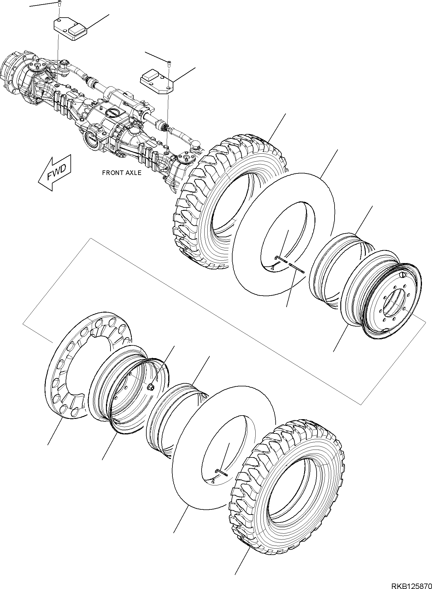 Komatsu parts book diagram for PW98MR-11E0 S/N F30001 AND UP: WHEELS, WHEELS L.H. SIDE