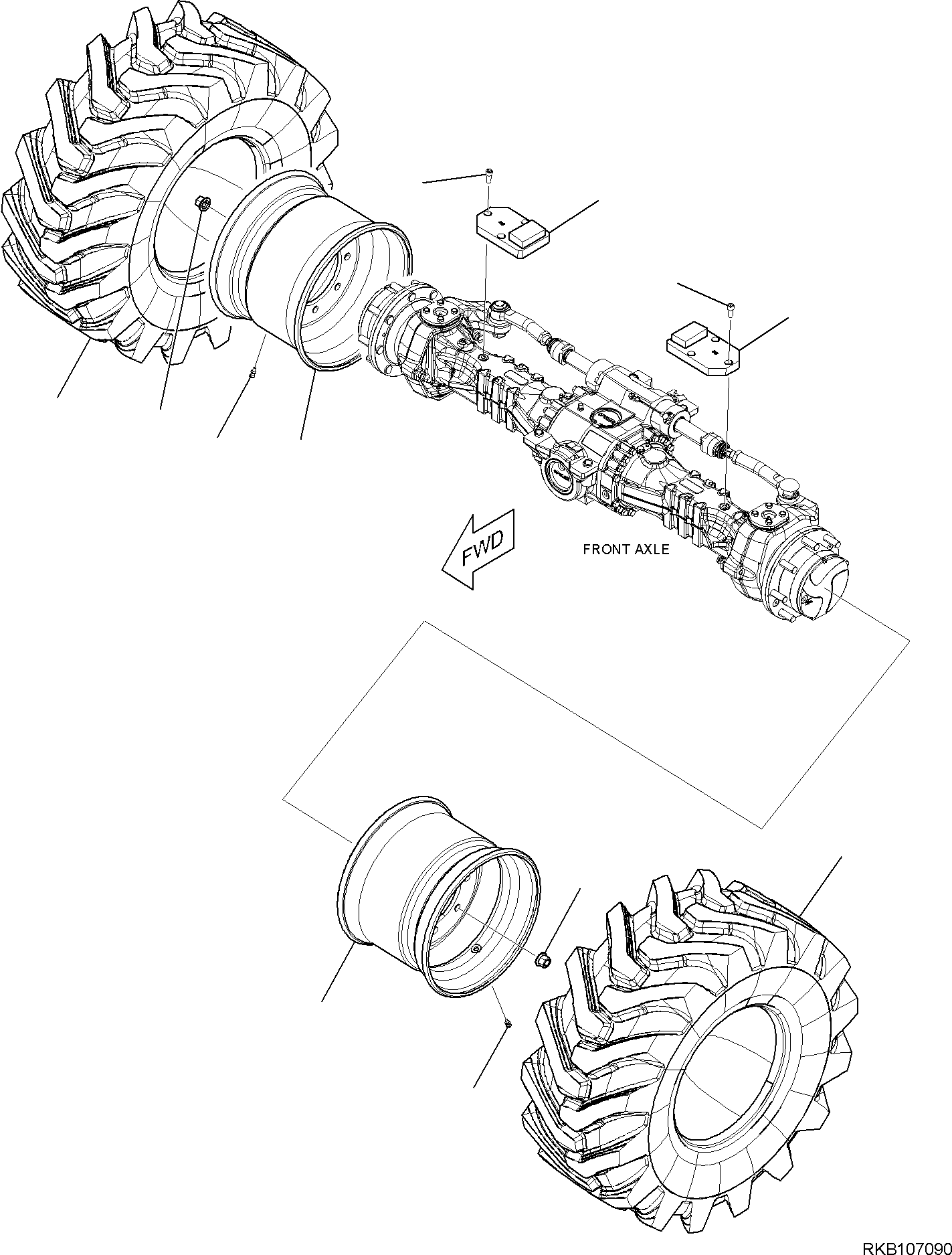Komatsu parts book diagram for PW98MR-11E0 S/N F30001 AND UP: WHEELS