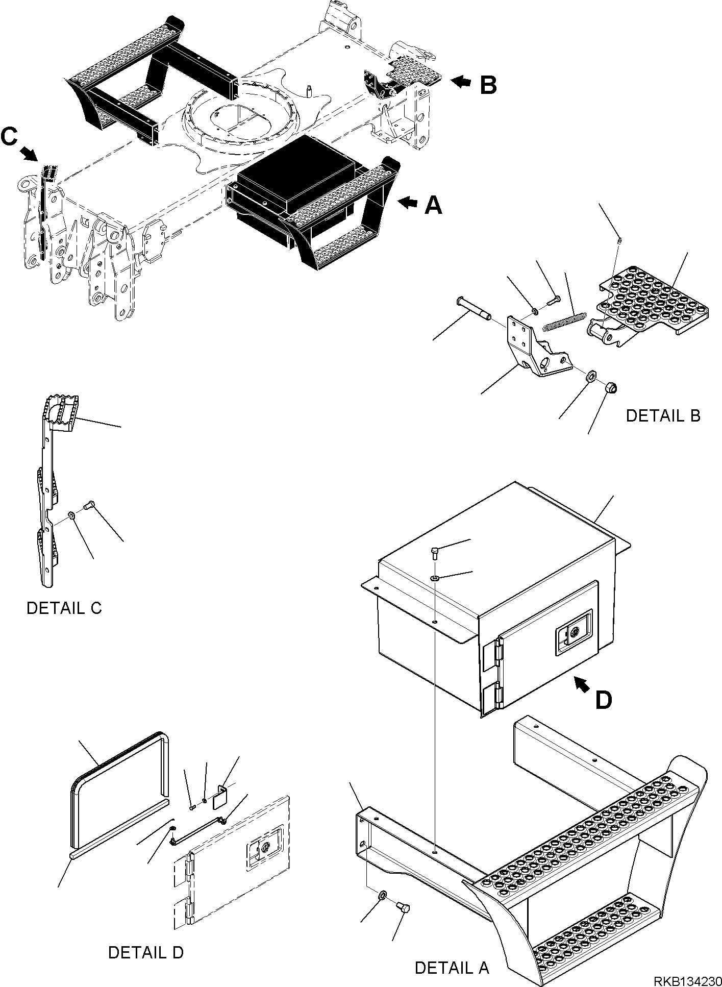 Komatsu parts book diagram for PW98MR-11E0 S/N F30001 AND UP: STEP UNIT
