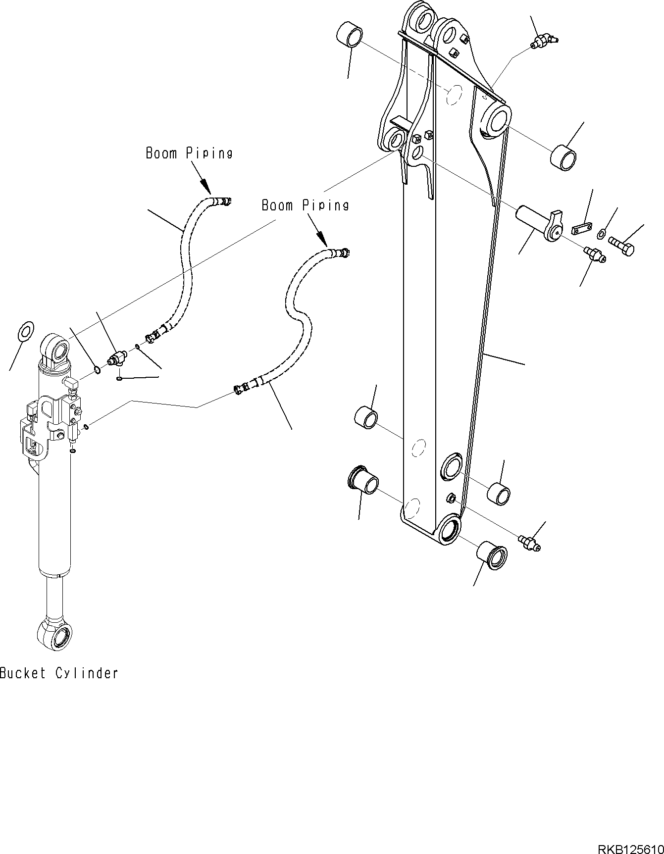Komatsu parts book diagram for PW98MR-11E0 S/N F30001 AND UP: ARM, ARM AND PIN