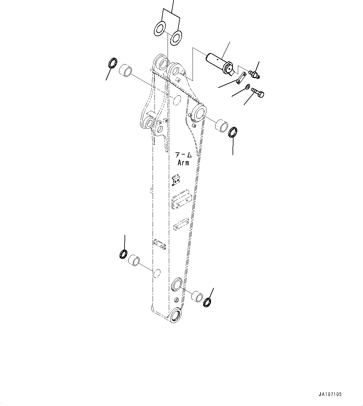 Komatsu parts book diagram for PW98MR-11E0 S/N F30001 AND UP: ARM, PIPING (2/2)