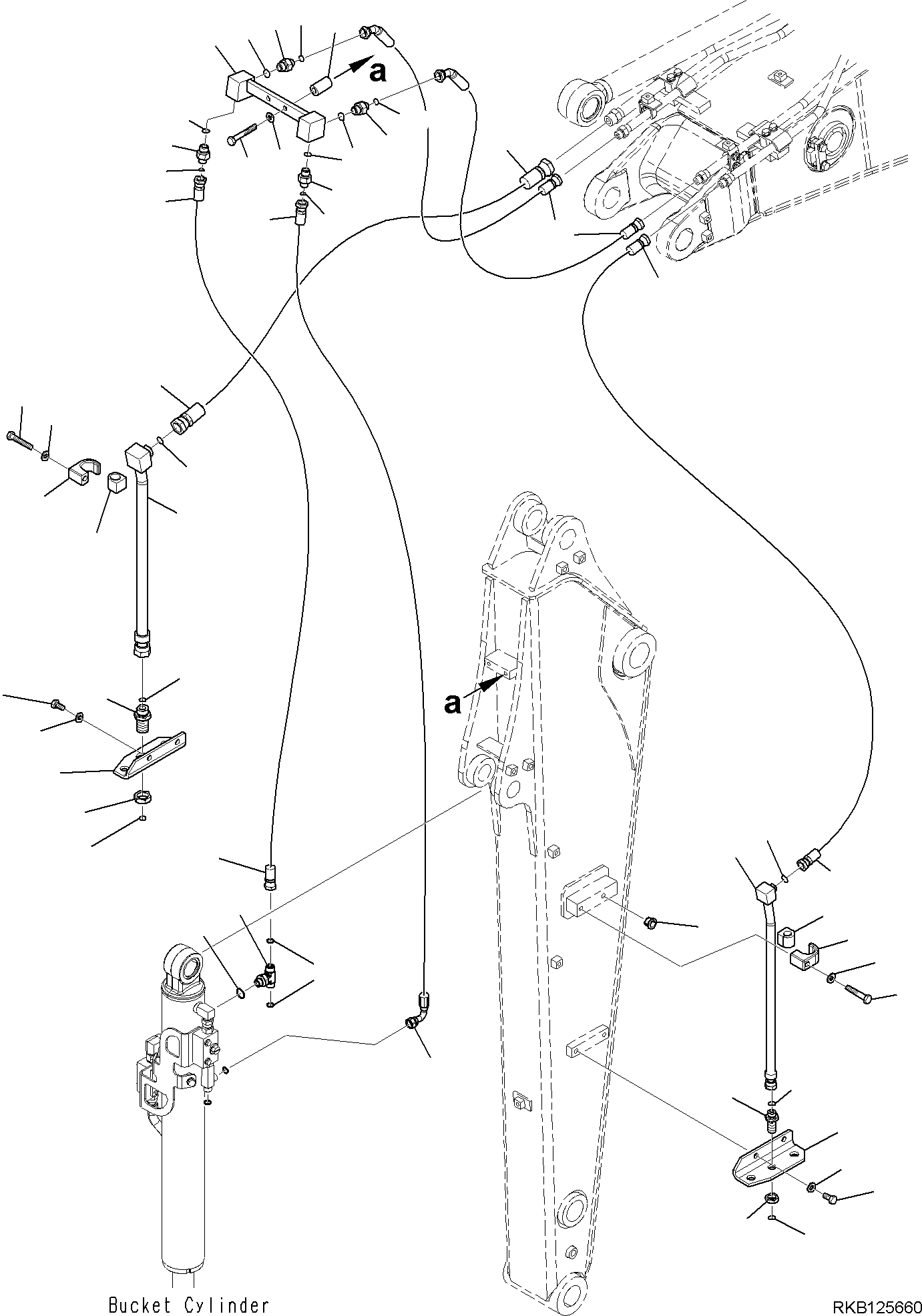 Komatsu parts book diagram for PW98MR-11E0 S/N F30001 AND UP: ARM, PIPING (1/2)