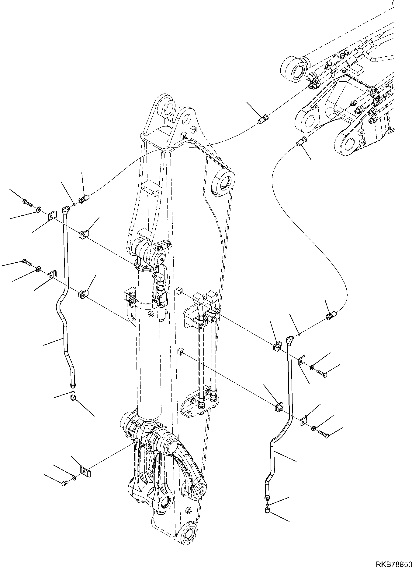 Komatsu parts book diagram for PW98MR-11E0 S/N F30001 AND UP: ARM, PIPING (3/3)