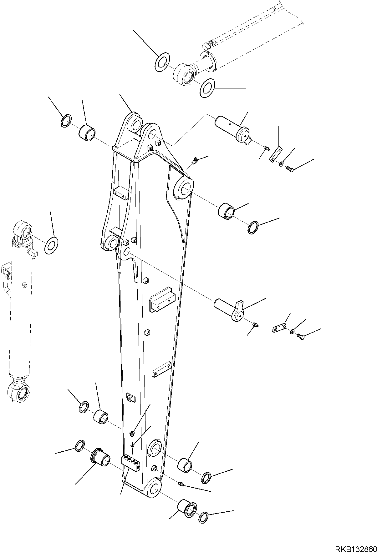 Komatsu parts book diagram for PW98MR-11E0 S/N F30001 AND UP: ARM, ARM AND PIN