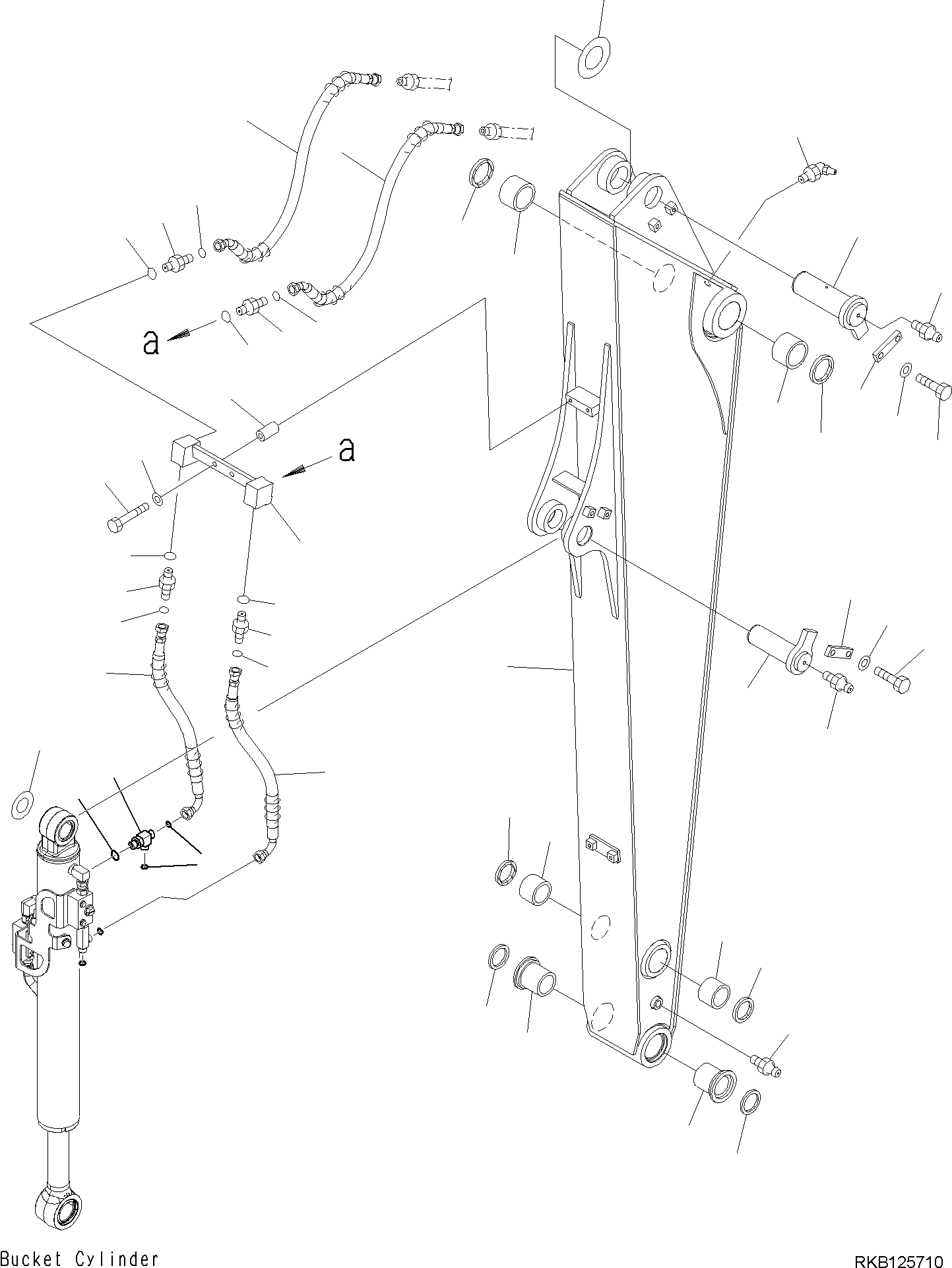 Komatsu parts book diagram for PW98MR-11E0 S/N F30001 AND UP: ARM, ARM AND PIN