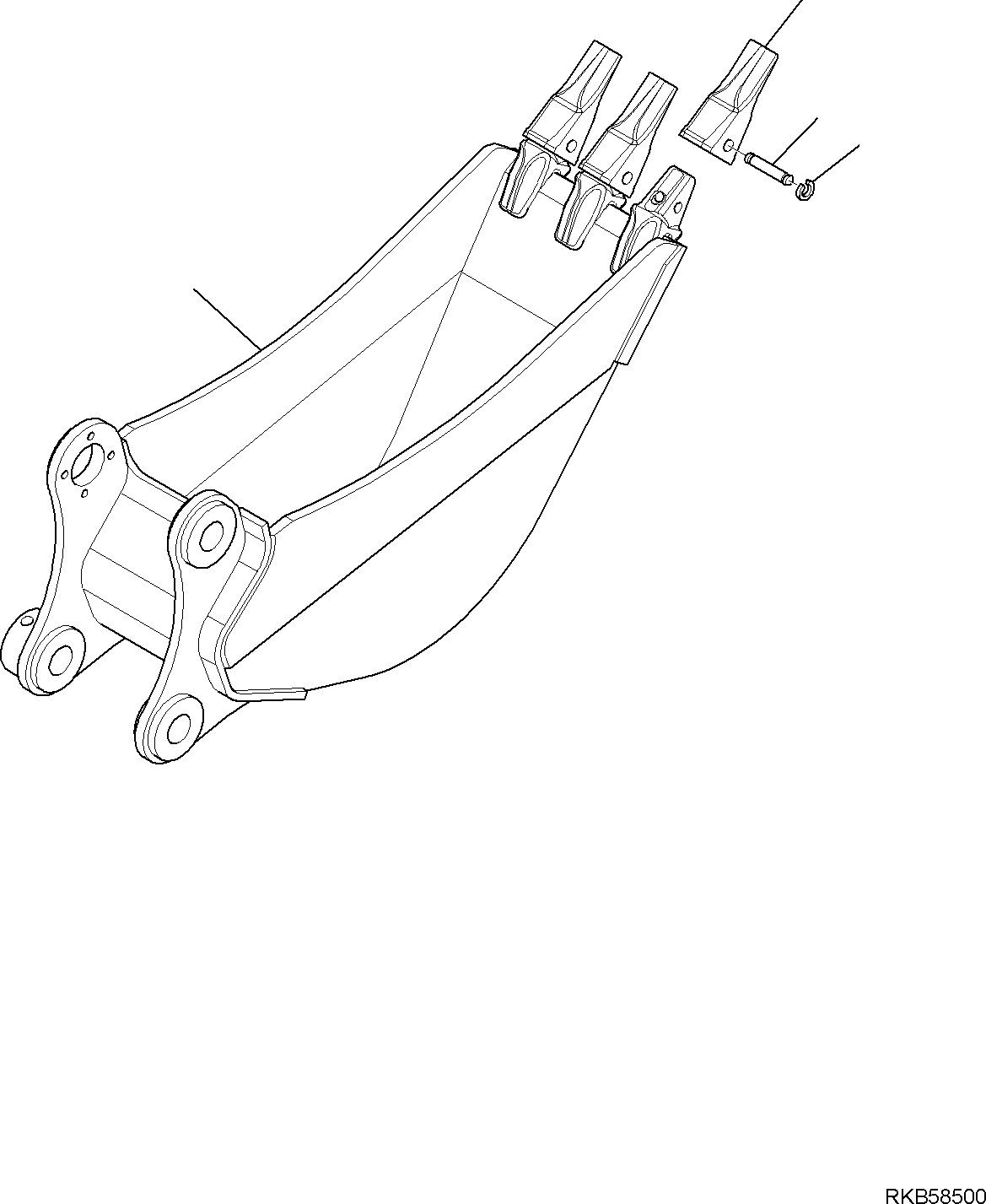 Komatsu parts book diagram for PW98MR-11E0 S/N F30001 AND UP: BUCKET