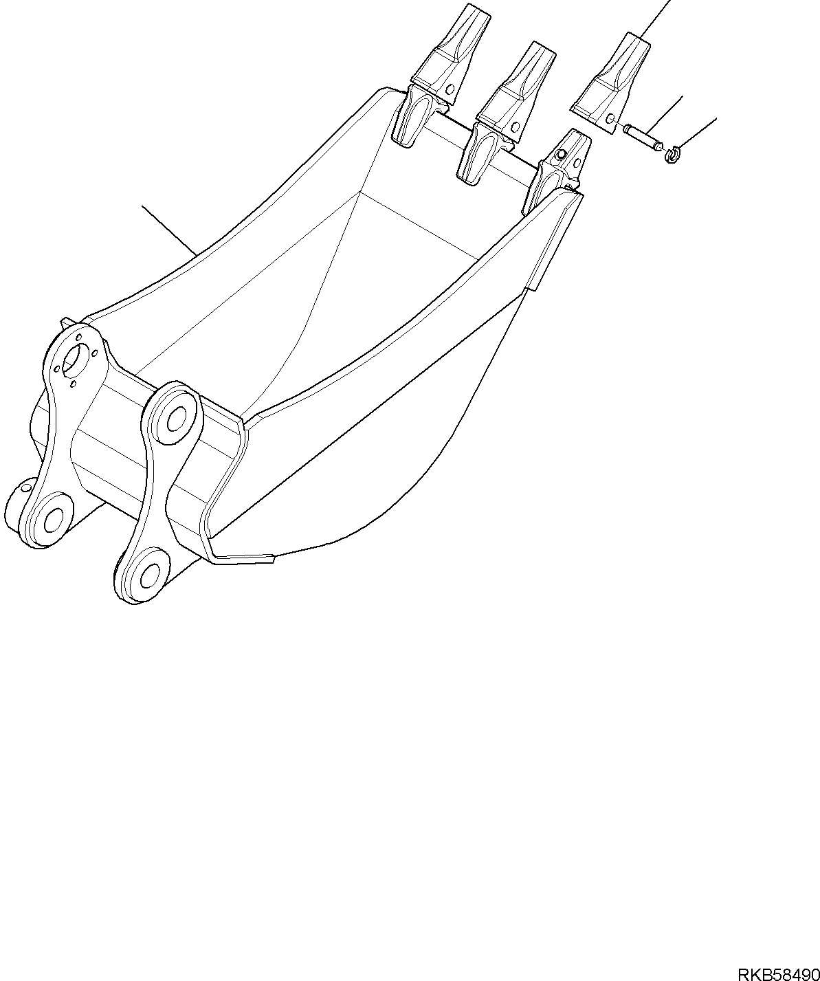 Komatsu parts book diagram for PW98MR-11E0 S/N F30001 AND UP: BUCKET