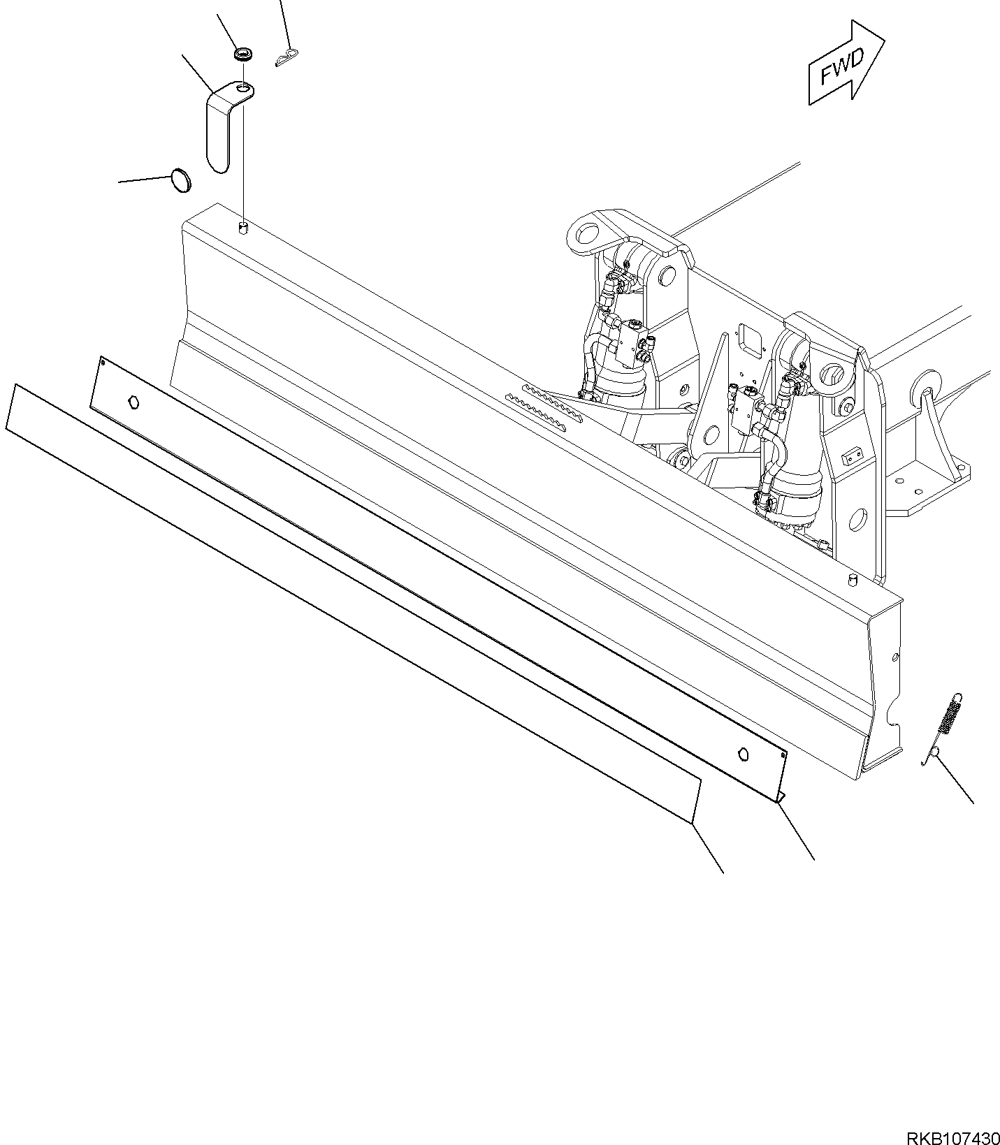 Komatsu parts book diagram for PW98MR-11E0 S/N F30001 AND UP: ROAD CIRCULATION ACCESSORY, BLADE PROTECTION