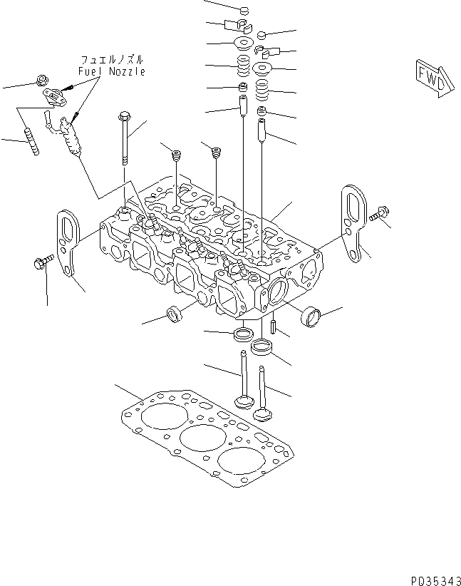 Engines Komatsu / S3D84-2B S/N 00101-UP(s3d84-1c) / CYLINDER HEAD(030010 : 0101)