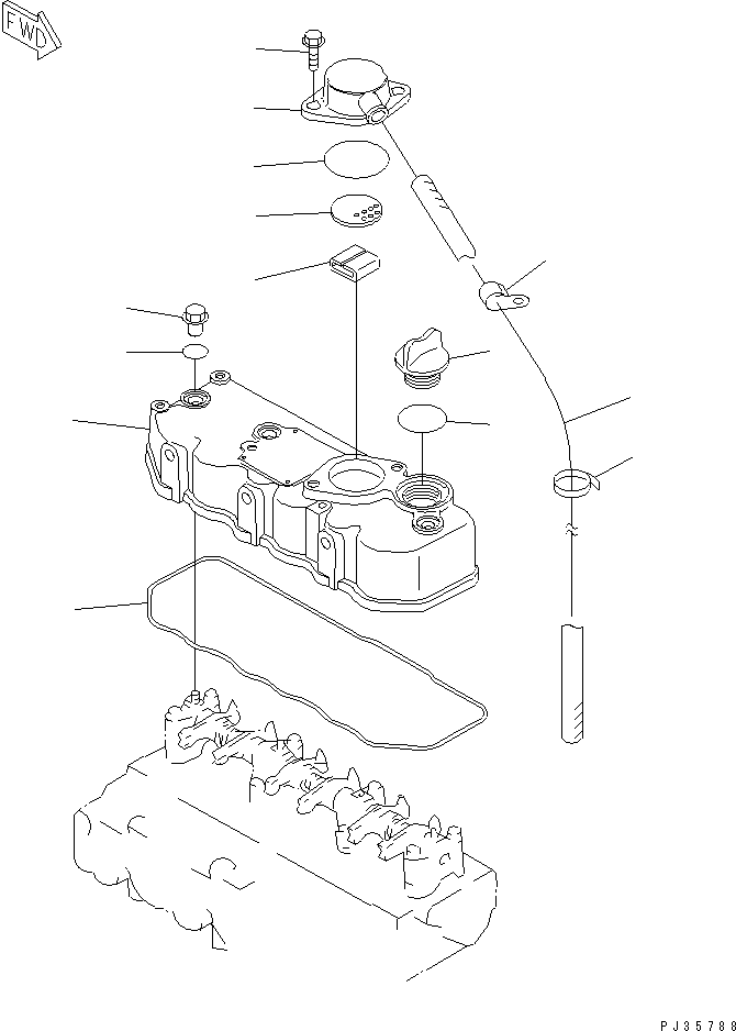 Engines Komatsu / S3D84-2B S/N 00101-UP(s3d84-1c) / CYLINDER HEAD COVER(030030 : 0115)