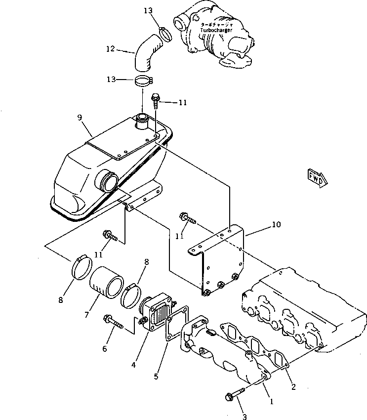 Engines Komatsu / S3D84-2B S/N 00101-UP(s3d84-1c) / AIR INTAKE MANIFOLD(030040 : 0131)