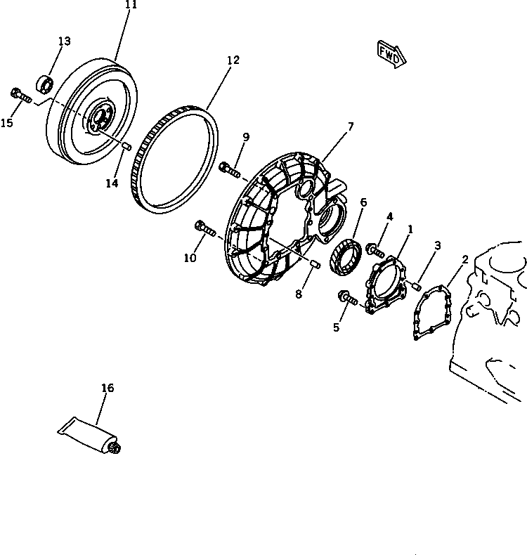 Engines Komatsu / S3D84-2B S/N 00101-UP(s3d84-1c) / FLYWHEEL AND FLYWHEEL HOUSING(060040 : 0221)