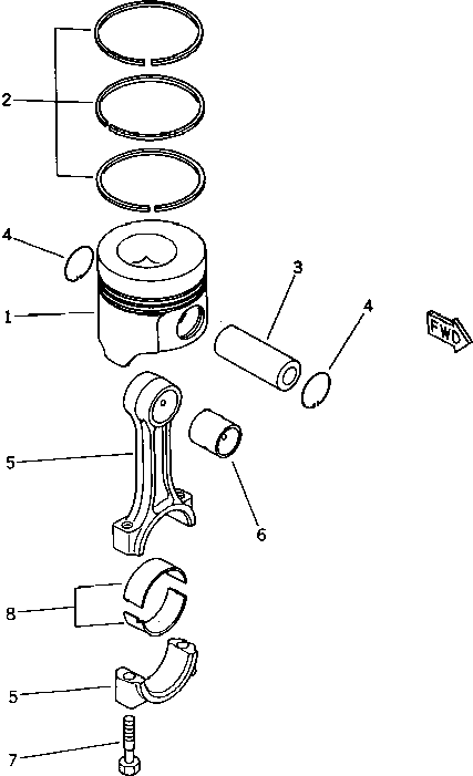Engines Komatsu / S3D84-2B S/N 00101-UP(s3d84-1c) / PISTON AND CONNECTING ROD(060070 : 0235)