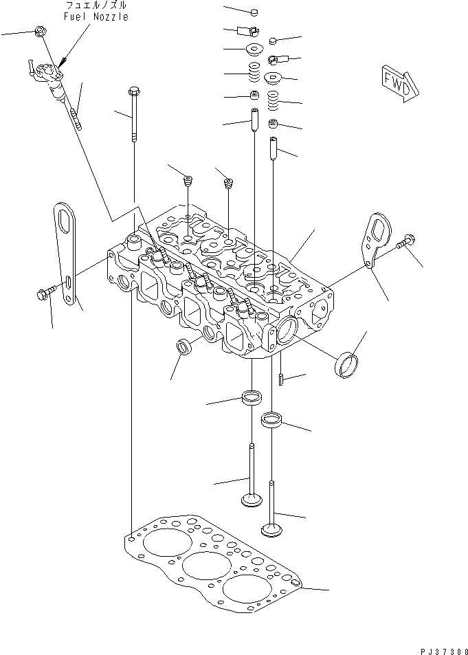 Engines Komatsu / S3D84-2J S/N 05091-UP(s3d84-2c) / CYLINDER HEAD(030010 : 0101)